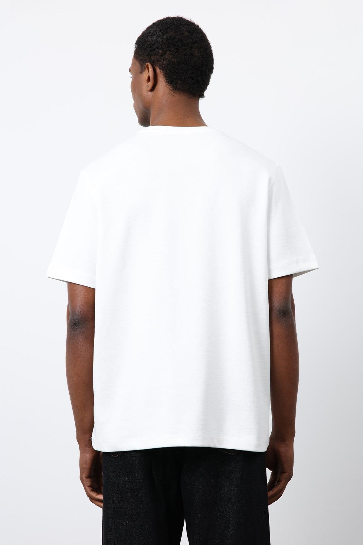 Antioch-Ekru Regular Fit Basic Erkek T Shirt-T-Shirt-6-fleurdirect.live