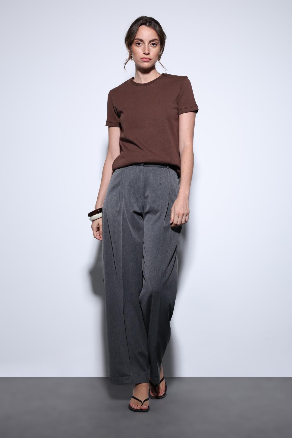 Antioch Kahve Basic Kadın T-Shirt