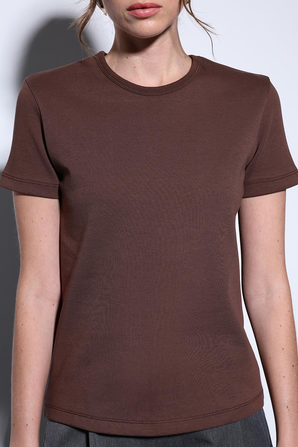 Antioch Kahve Basic Kadın T-Shirt
