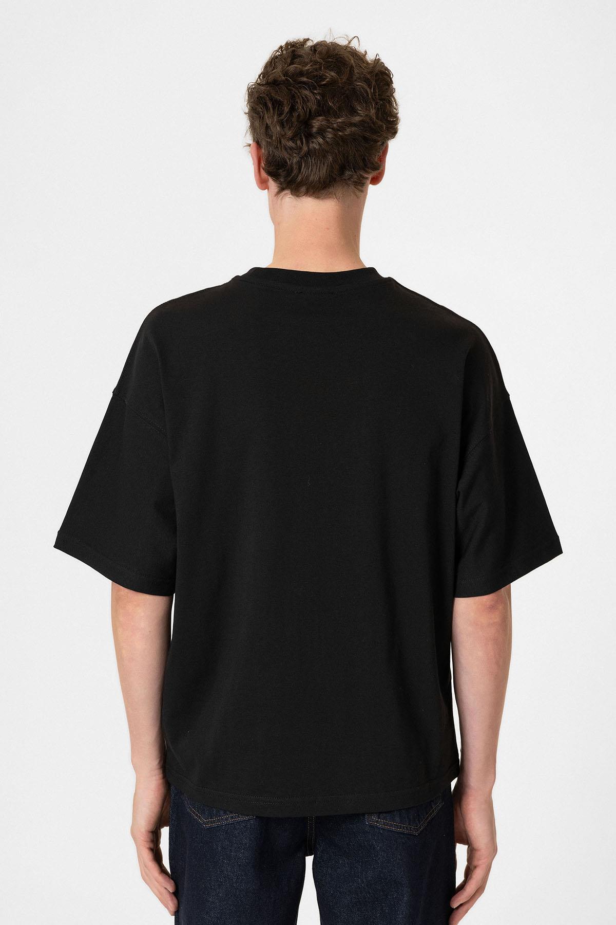 Antioch-Siyah Crop Fit Erkek T Shirt-T-Shirts-5-fleurdirect.live