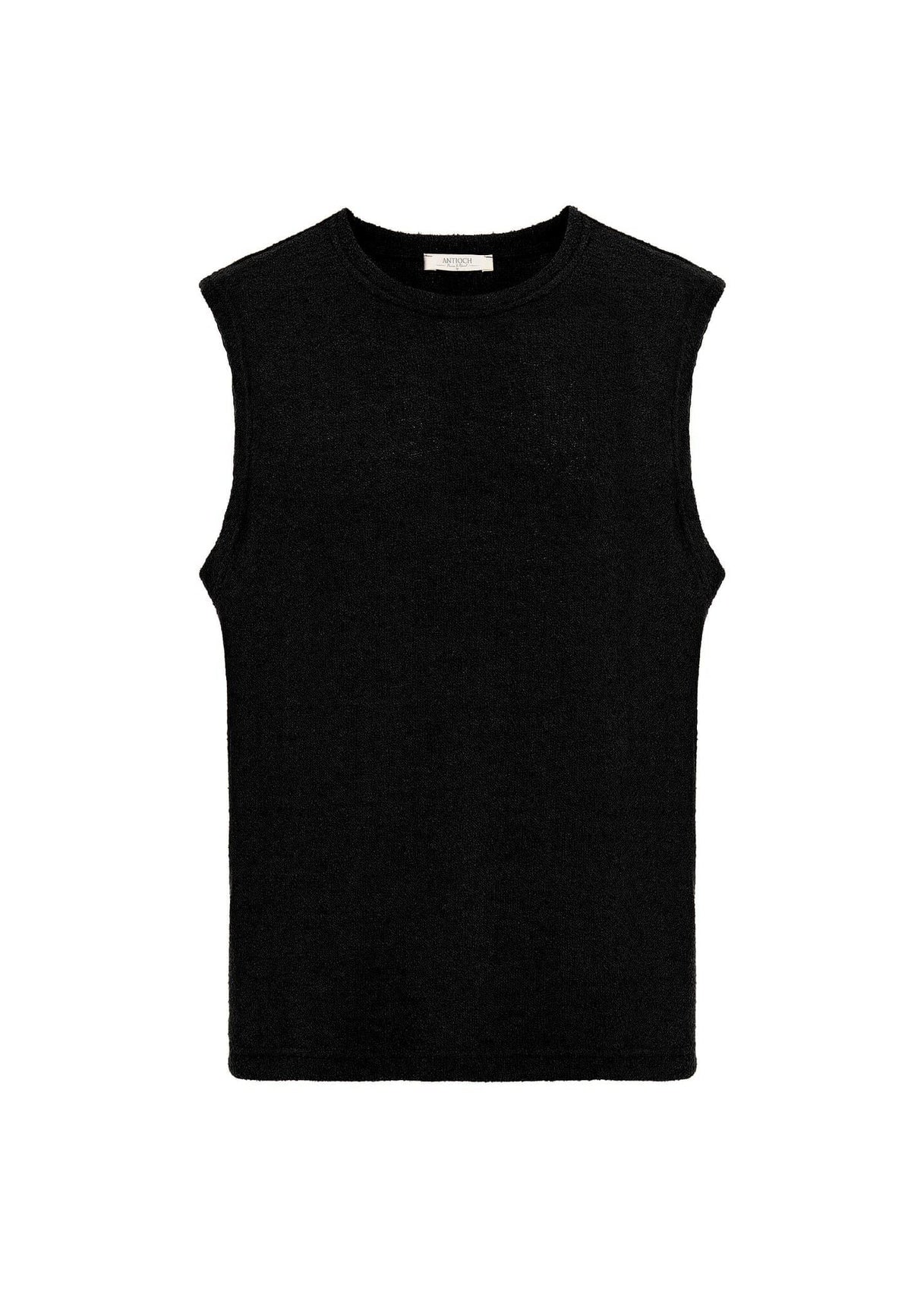 Antioch Siyah Dokulu Erkek Kolsuz T-Shirt