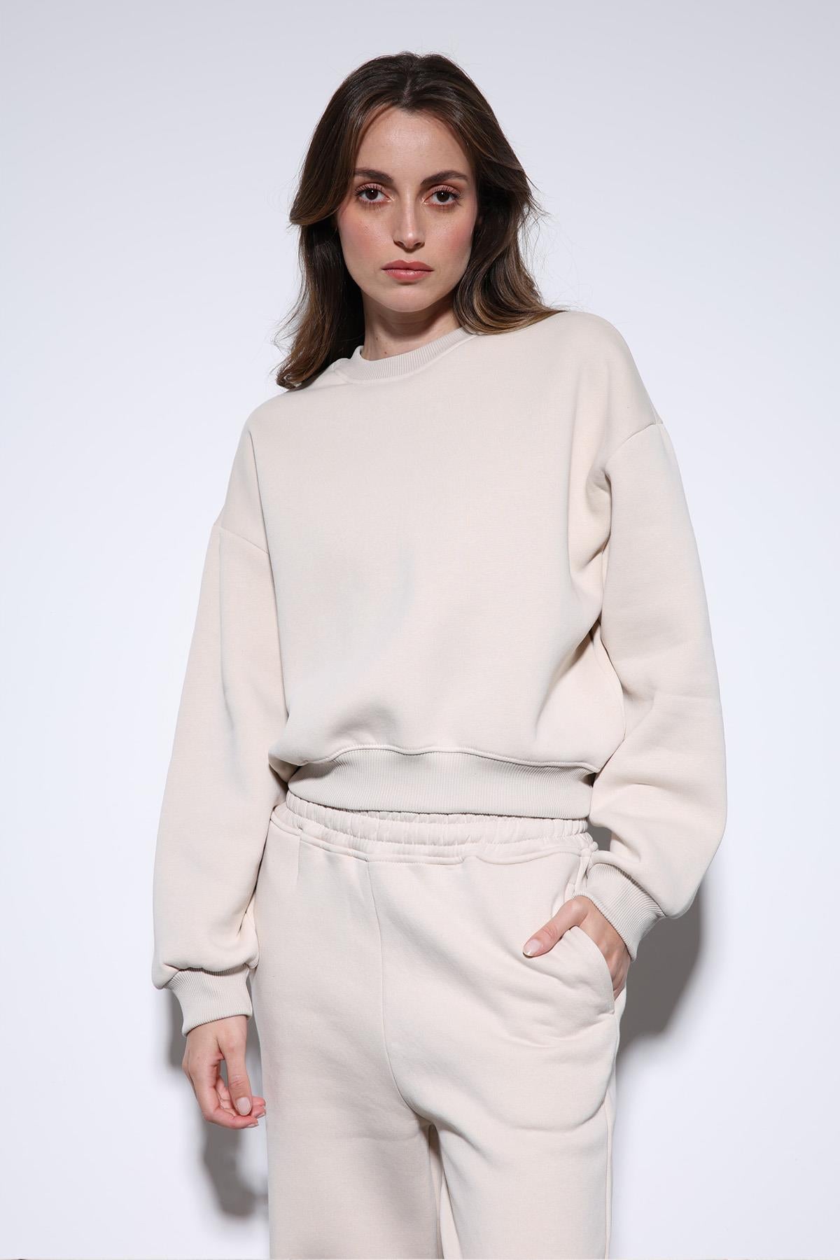 Antioch-Taş Basic Kadın Sweatshirt-Sweatshirt-4-fleurdirect.live