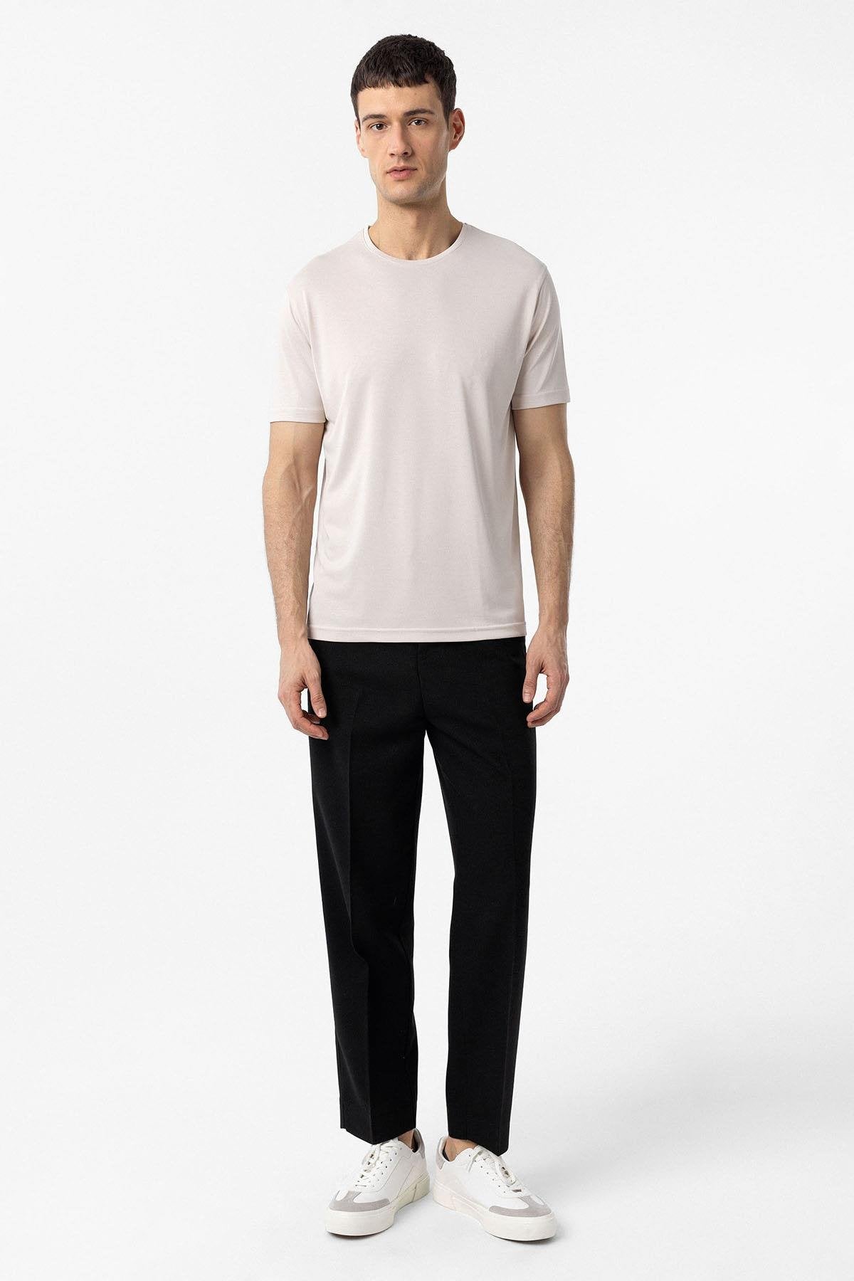 Antioch-Taş Regular Fit Modal Teknik Kumaş Erkek T Shirt-T-Shirts-2-fleurdirect.live