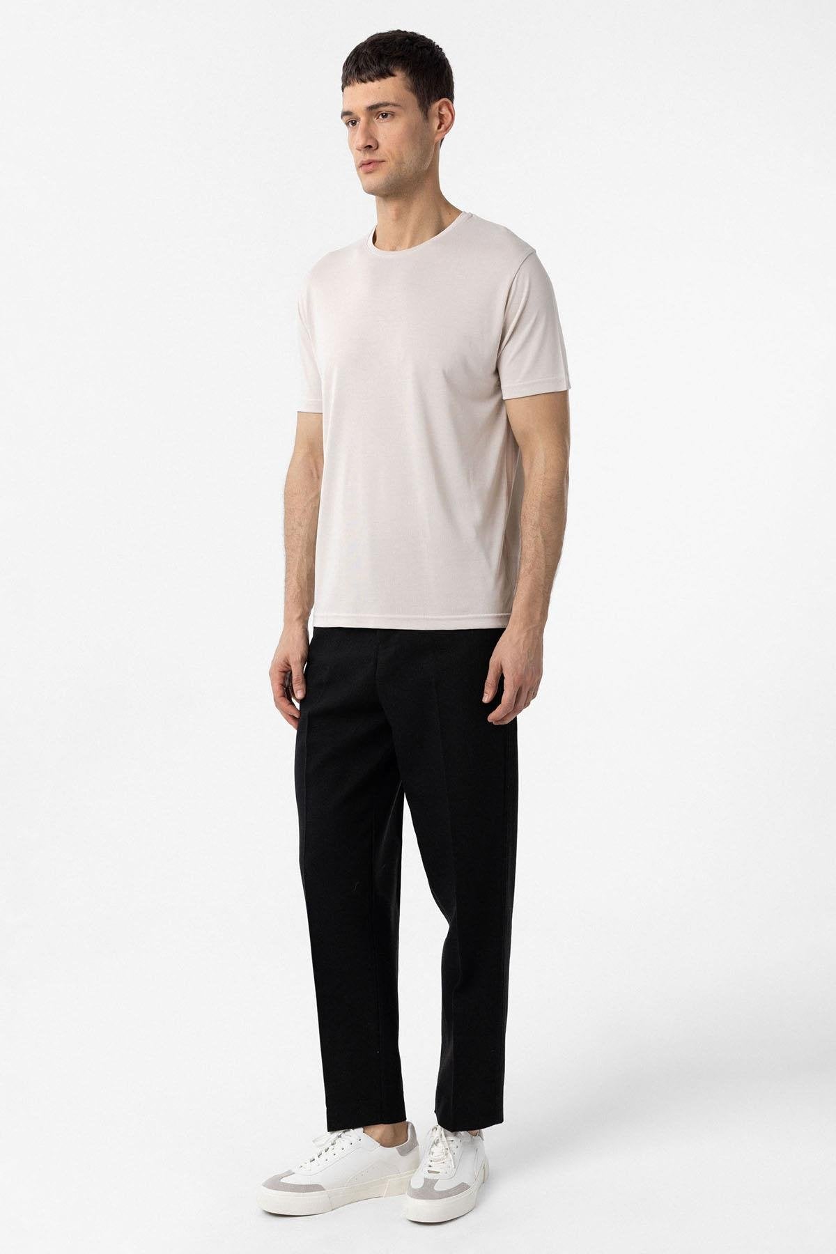 Antioch-Taş Regular Fit Modal Teknik Kumaş Erkek T Shirt-T-Shirts-3-fleurdirect.live