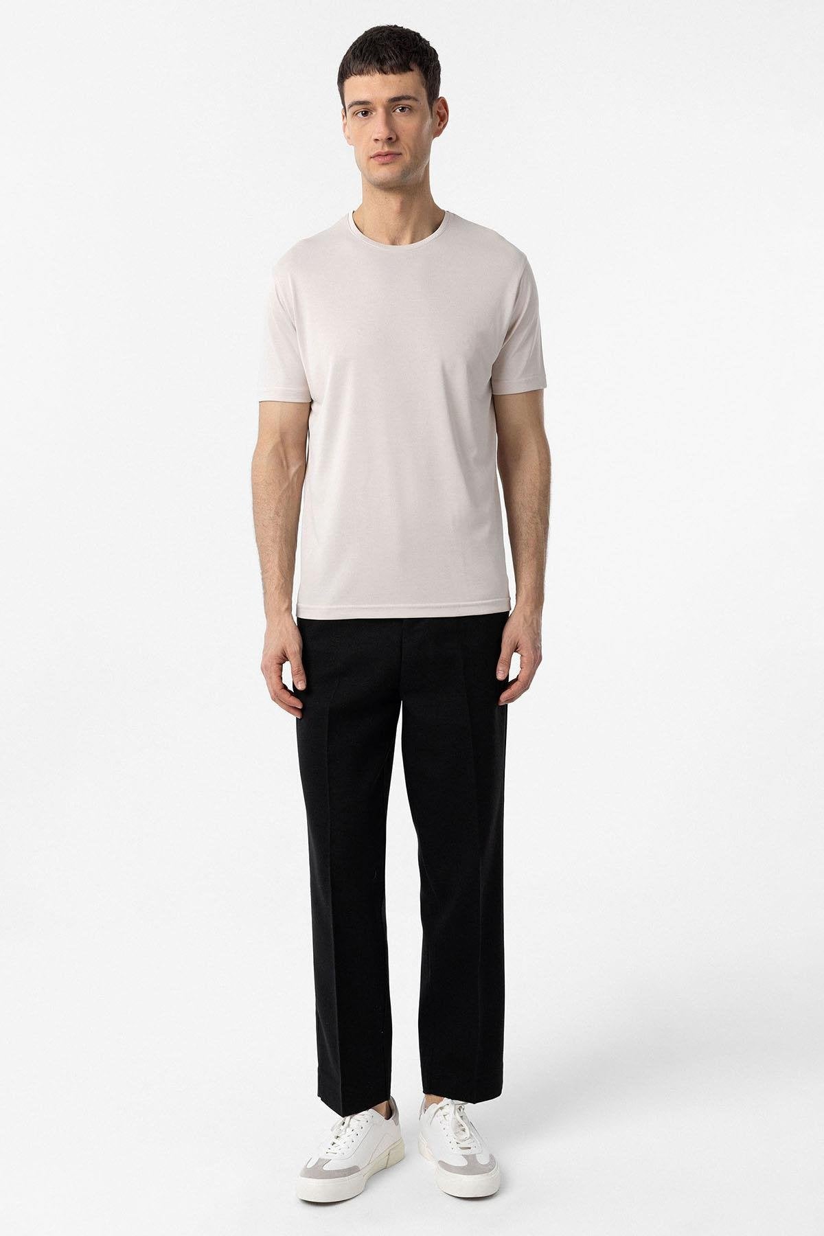 Antioch-Taş Regular Fit Modal Teknik Kumaş Erkek T Shirt-T-Shirts-4-fleurdirect.live