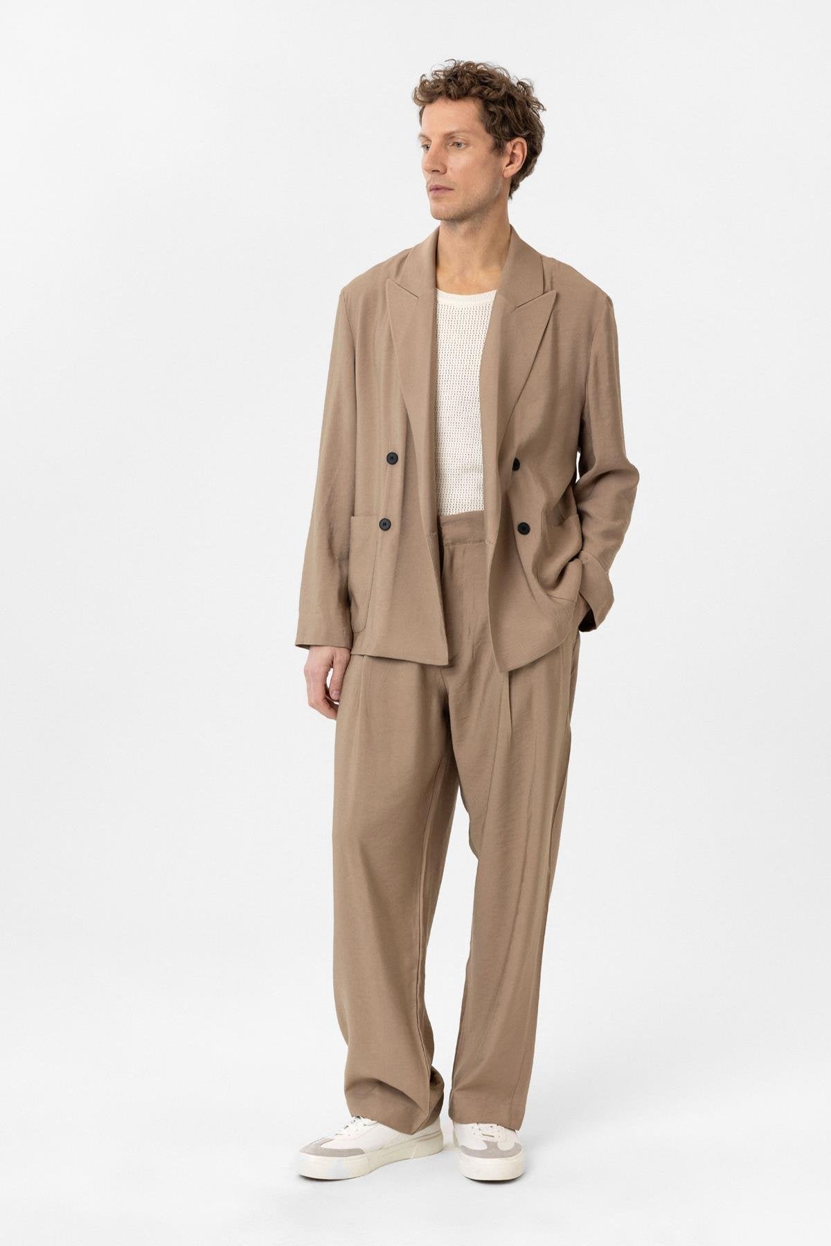 Antioch-Vizon Relax Fit Diagonel İnce Erkek Blazer Ceket-Blazer Ceket-2-fleurdirect.live