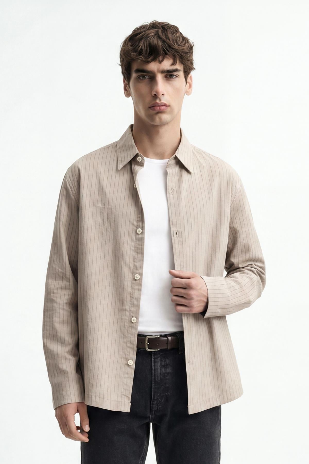 Antioch Vizon Relaxed Fit Çizgili Erkek Gömlek
