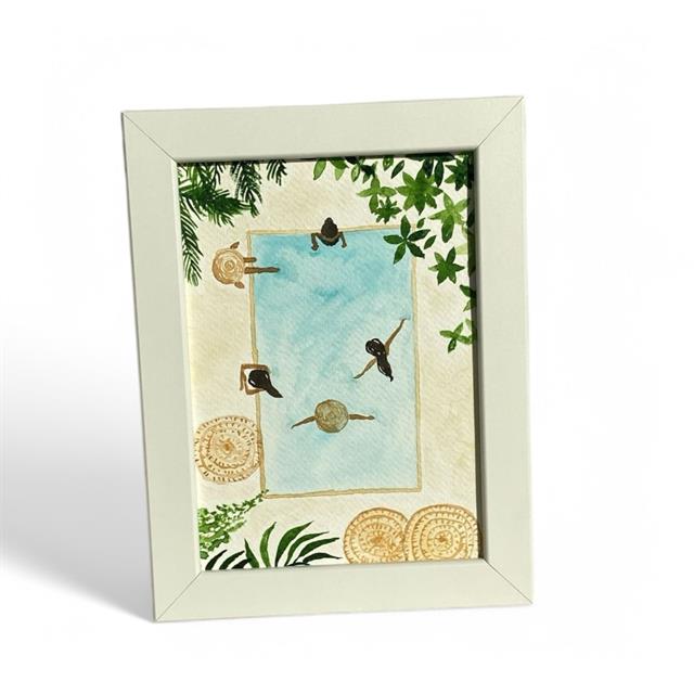 Art Projects-Swimming Siesta Suluboya El Yapımı çerçeveli Resim-RESİM-1-fleurdirect.live
