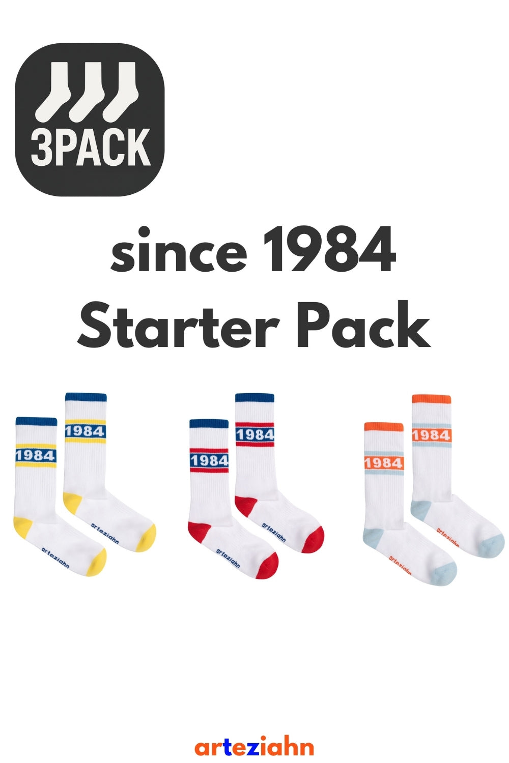 Since 1984 3pack Unisex Spor & Lifestyle Havlu Taban 3'lü Çorap Seti - 0