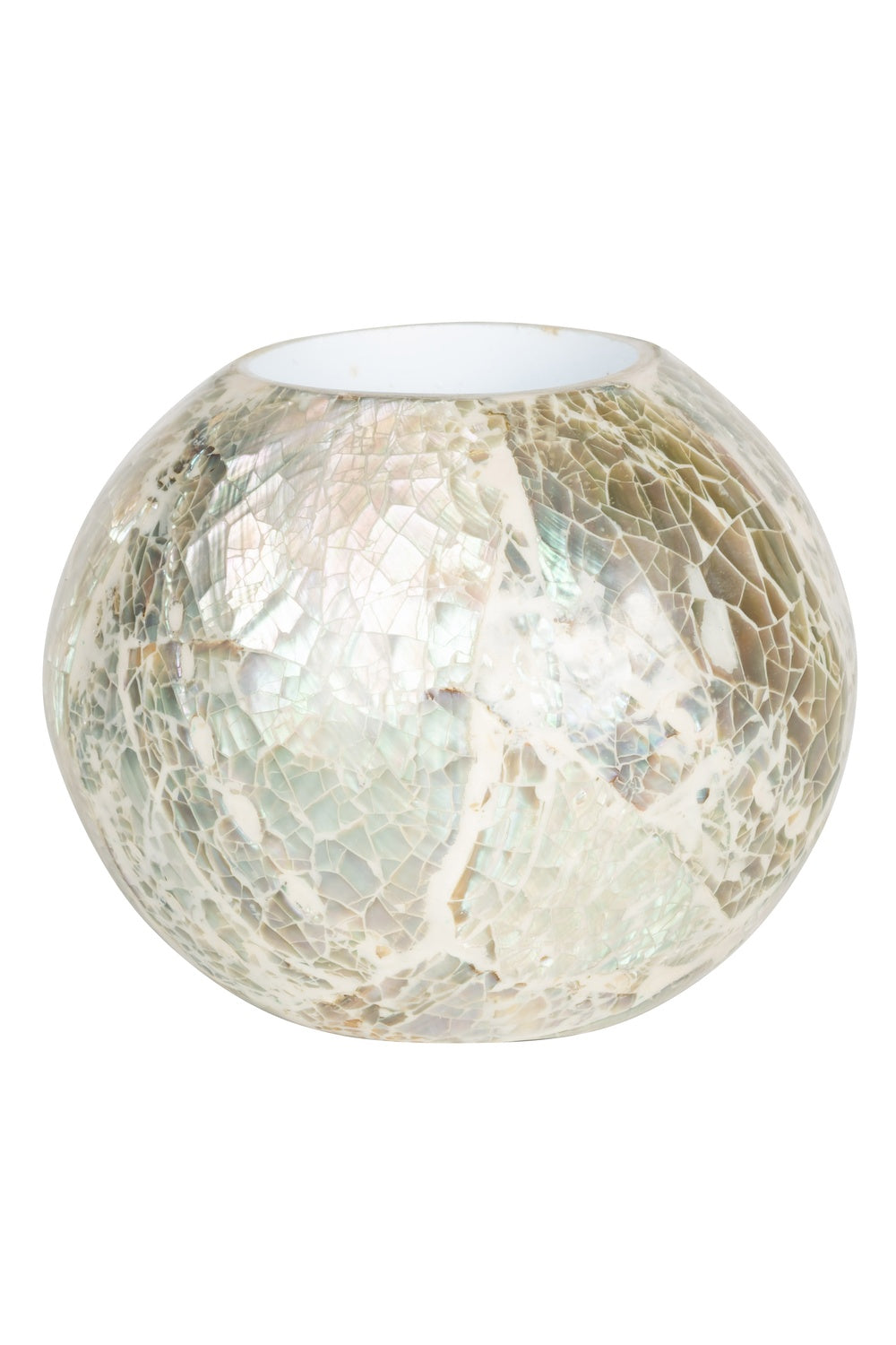 Sedefli 3'lü Tealight Top Mumluk Deniz Kabuğu Kaplama 8-9-11 Cm - 2