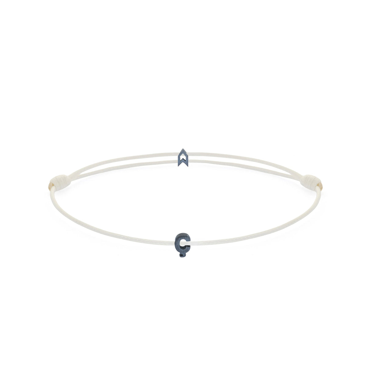 Alphabet White Chance Bracelet In Oxide