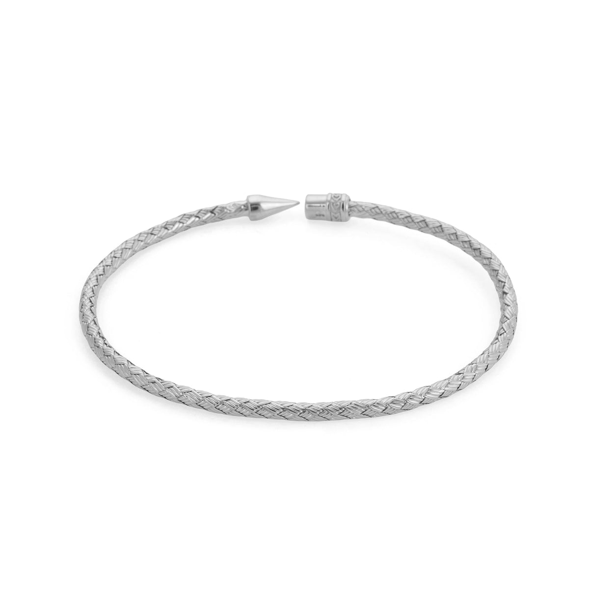 Octagon Pencil Bangle In Silver
