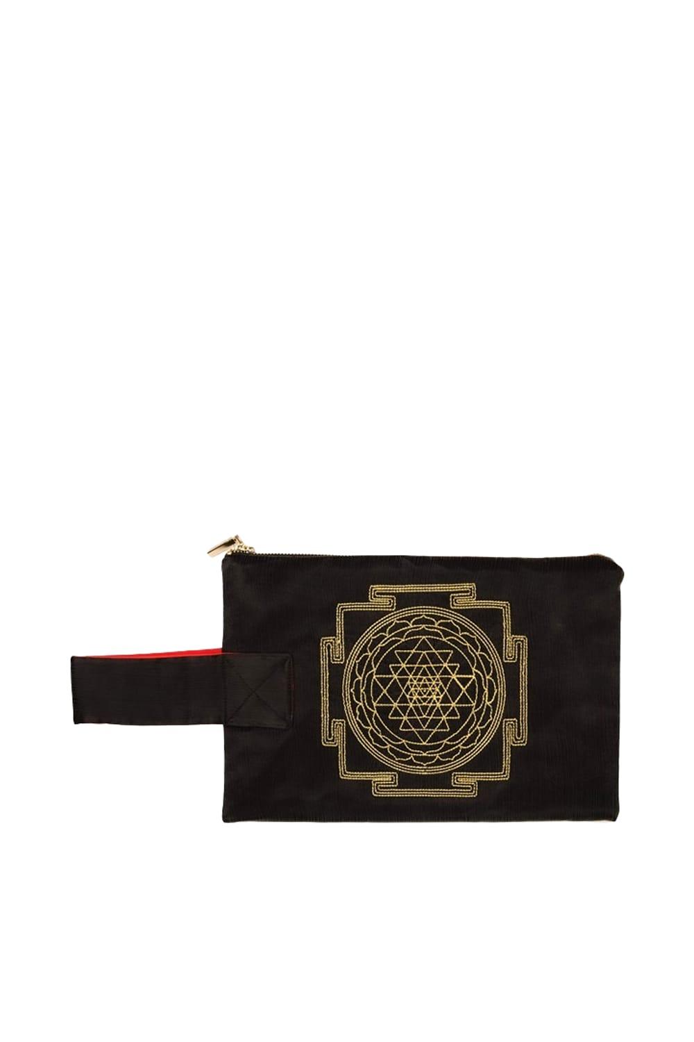 Ayanas-Sri̇ Yantra Clutch Çanta - Obsi̇di̇an-Clutch-1-fleurdirect.live