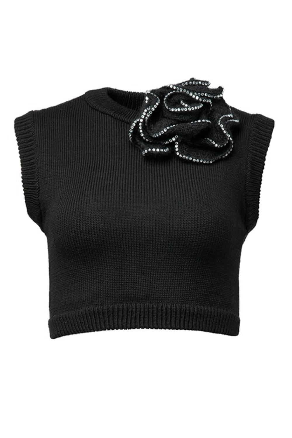 Aynoor-Ivana Black Sweater-Kazak & Triko-1-fleurdirect.live