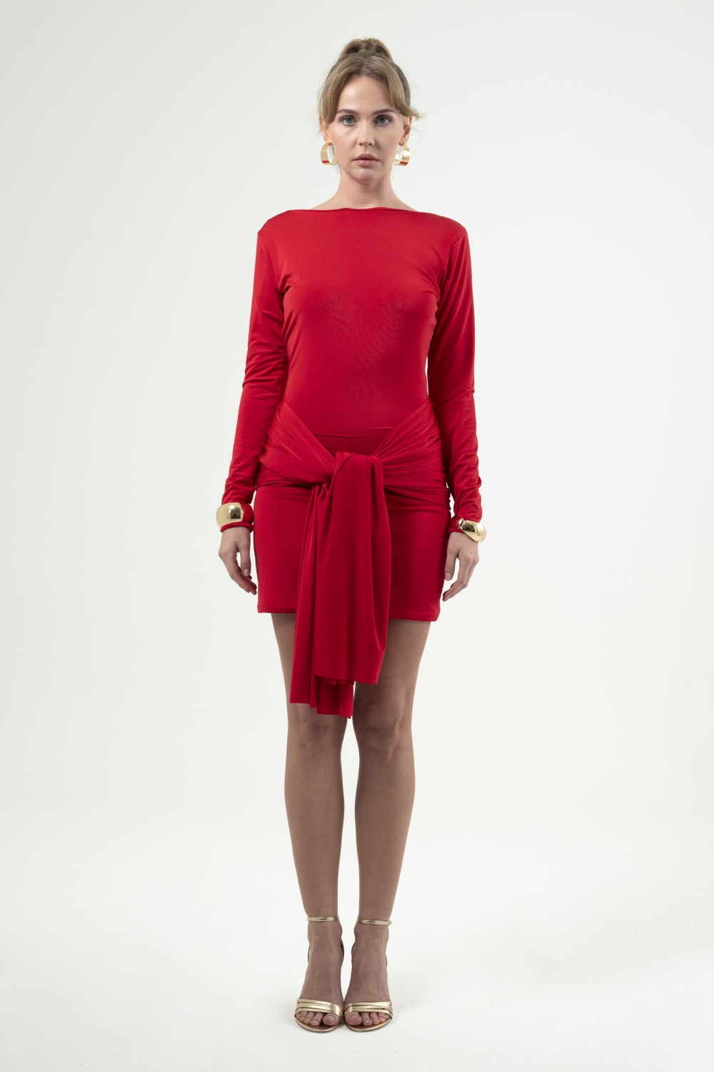 BÉLF-Luna Red Dress-Elbise-3-fleurdirect.live
