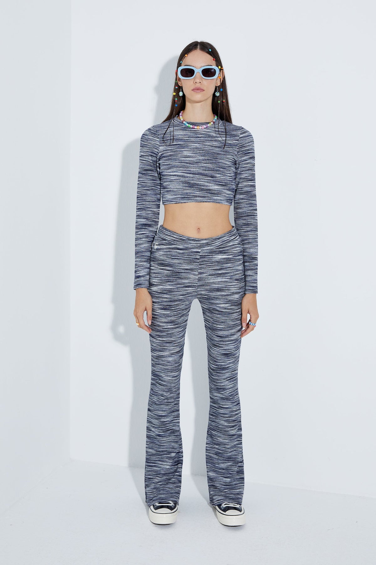 Knit Flare Pantolon - Lacivert