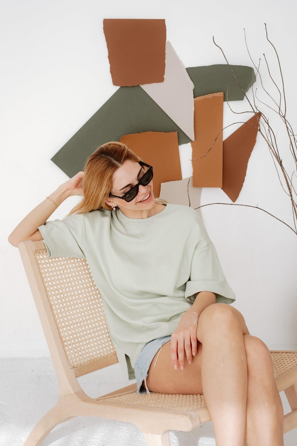 Babybek-Premium Kadın Oversize Su Yeşili T Shirt-T-Shirts-7-fleurdirect.live