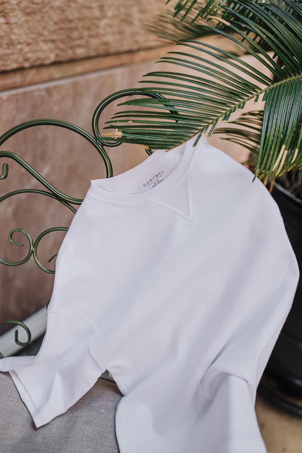 Babybek-Premium Oversize Kadın Beyaz T Shirt-T-Shirts-10-fleurdirect.live