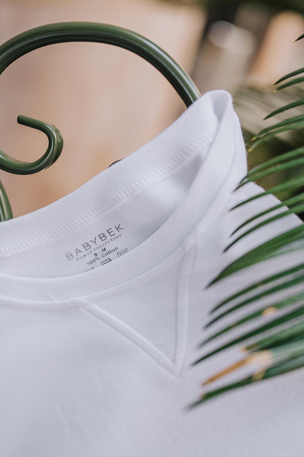 Babybek-Premium Oversize Kadın Beyaz T Shirt-T-Shirts-9-fleurdirect.live