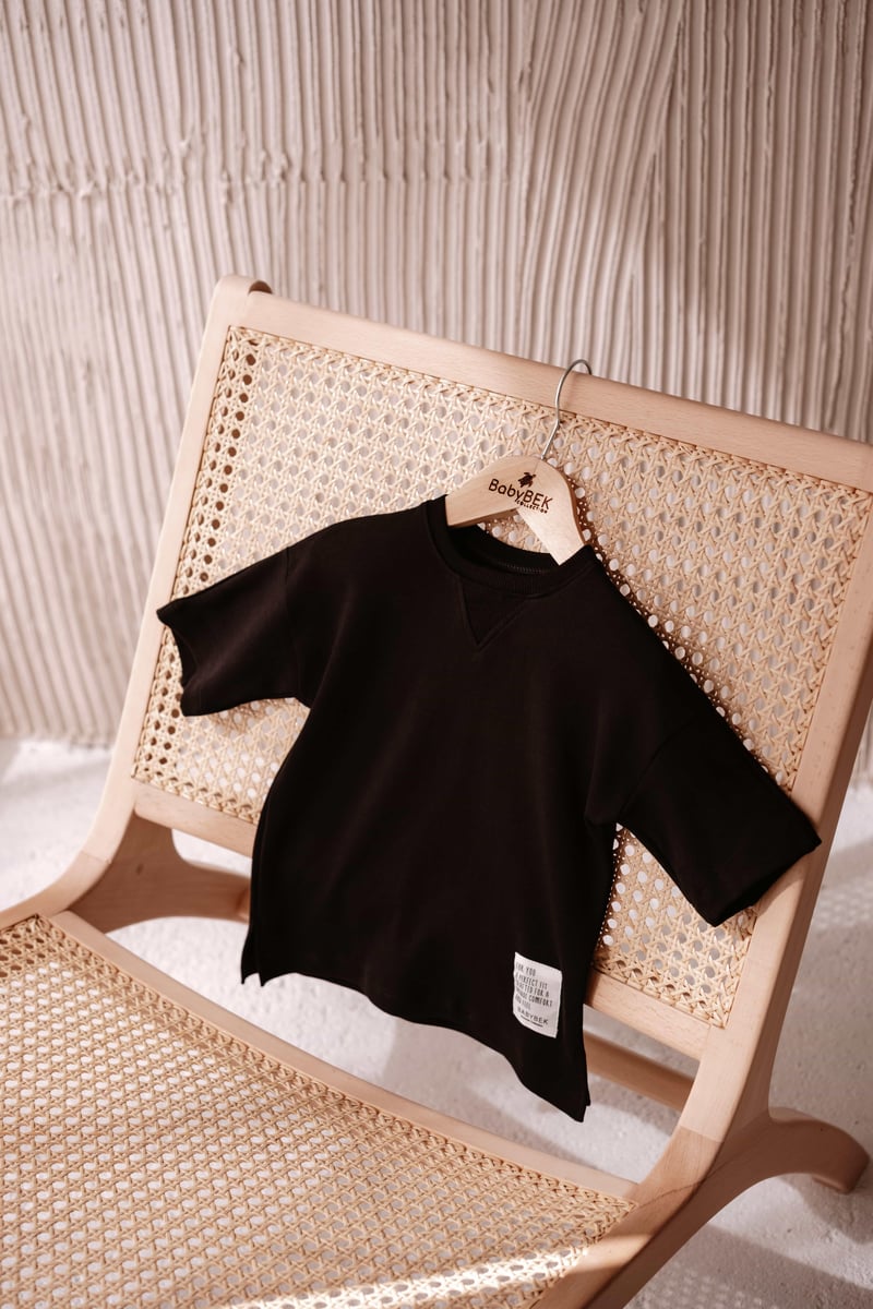 Babybek-Premium Oversize Unisex Çocuk Siyah T Shirt-T-Shirts-5-fleurdirect.live