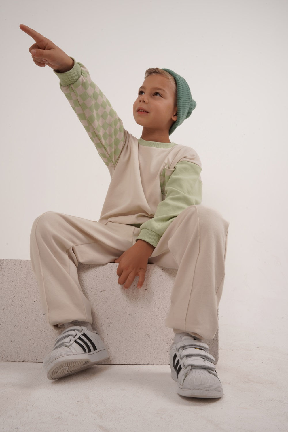 Babybek-Premium Unisex Eşofman Takımı Mint Dama-Alt - Üst Takım-6-fleurdirect.live