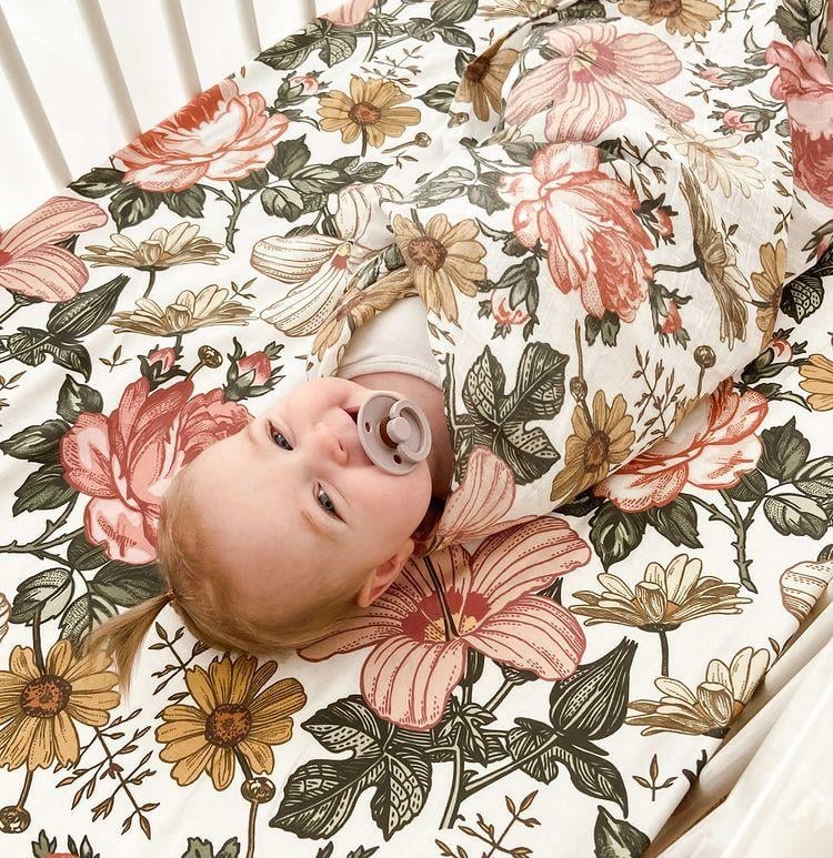 Babybek-Vintage Rose Müslin Örtü-Pike-2-fleurdirect.live