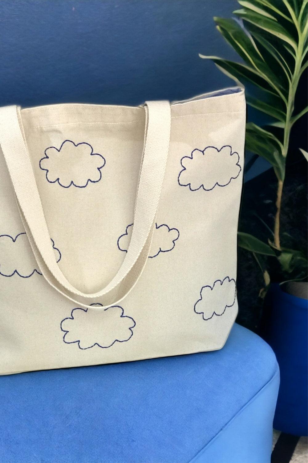 Bael İstanbul-Clouds Large Tote Bag-Omuz Çantası-1-fleurdirect.live