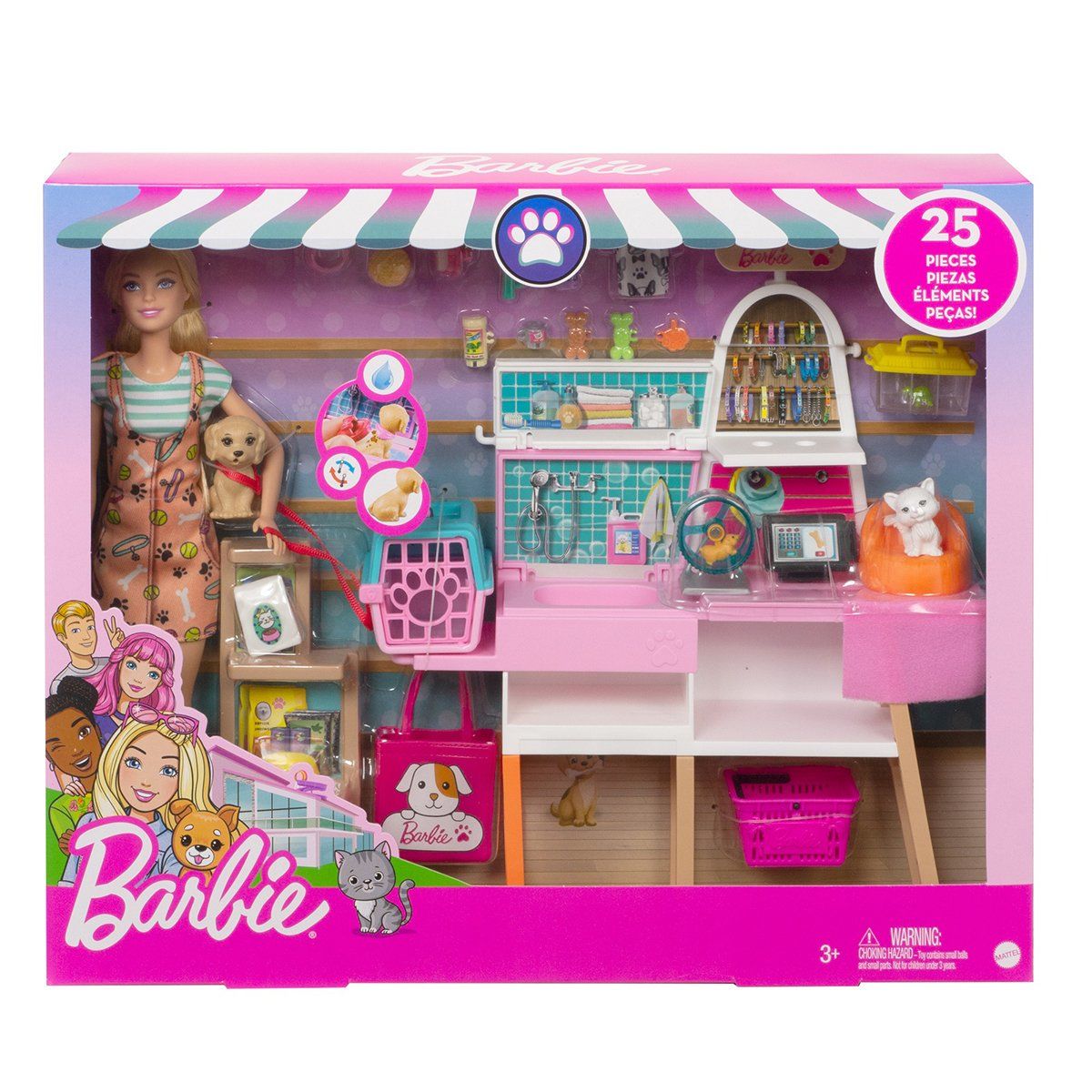 Barbie-Barbie Ve Evcil Hayvan Dükkanı Oyun Seti-Oyuncak Bebek ve Oyun Setleri-1-fleurdirect.live