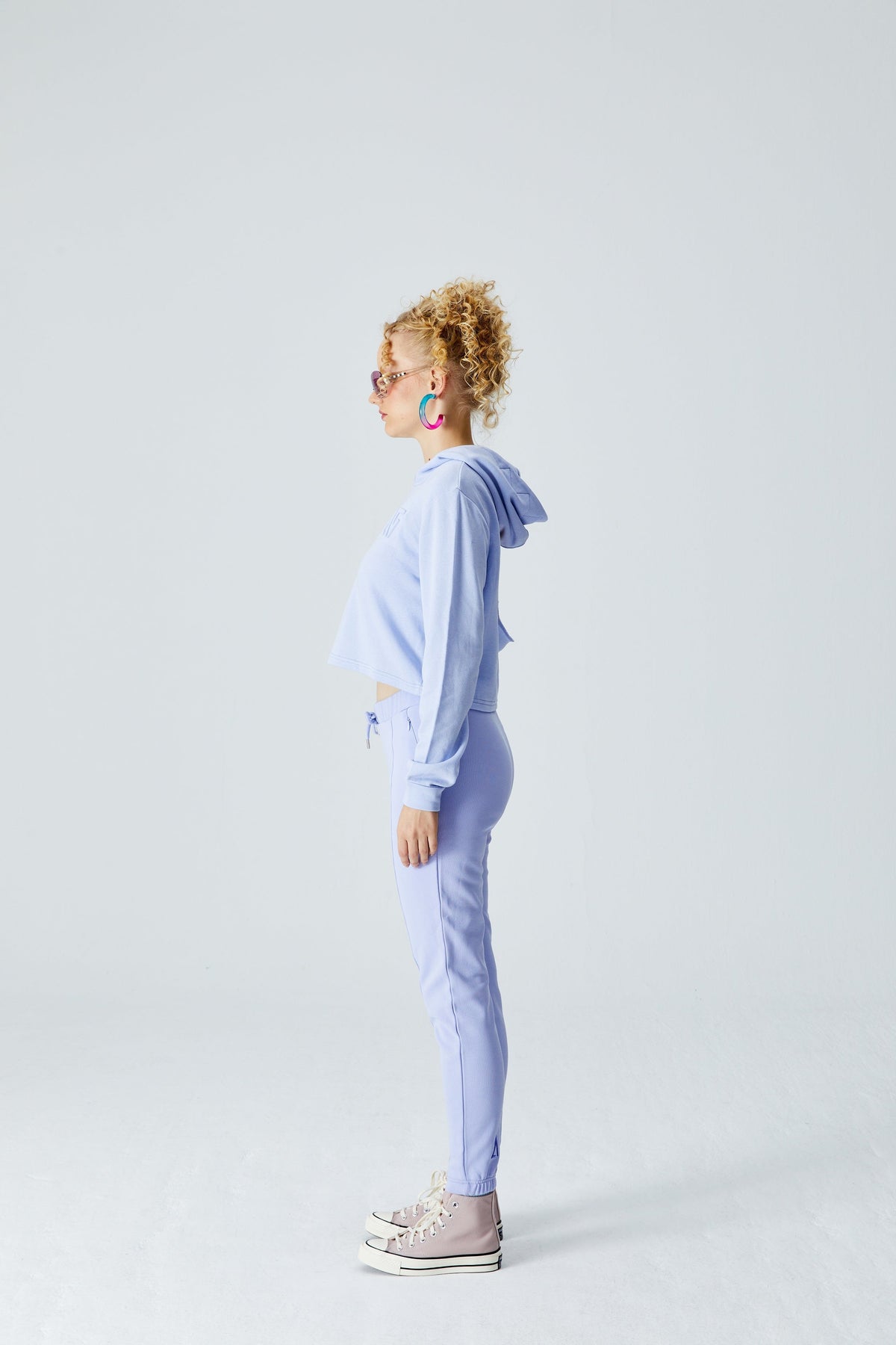 Arkası Açık Sweatshirt - Lila