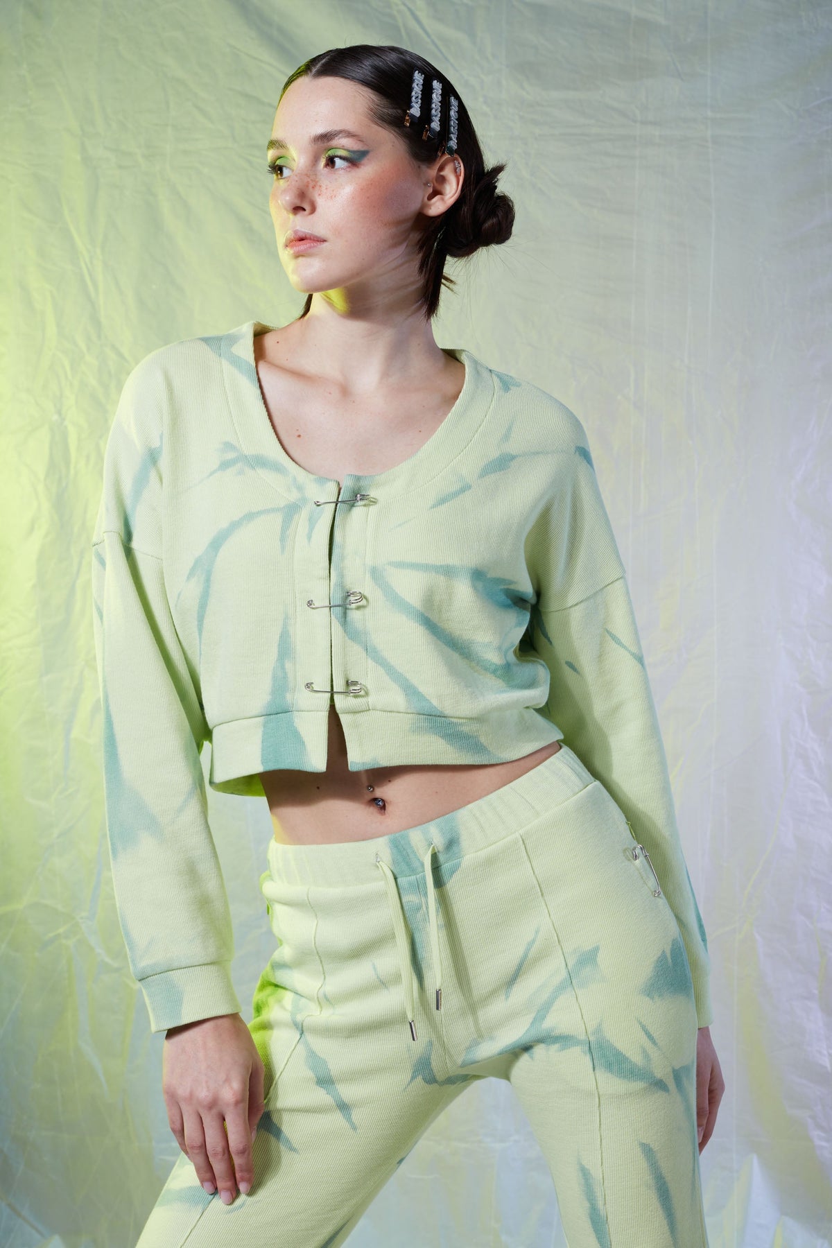 Batik Sweatshirt - Yeşil/Sarı