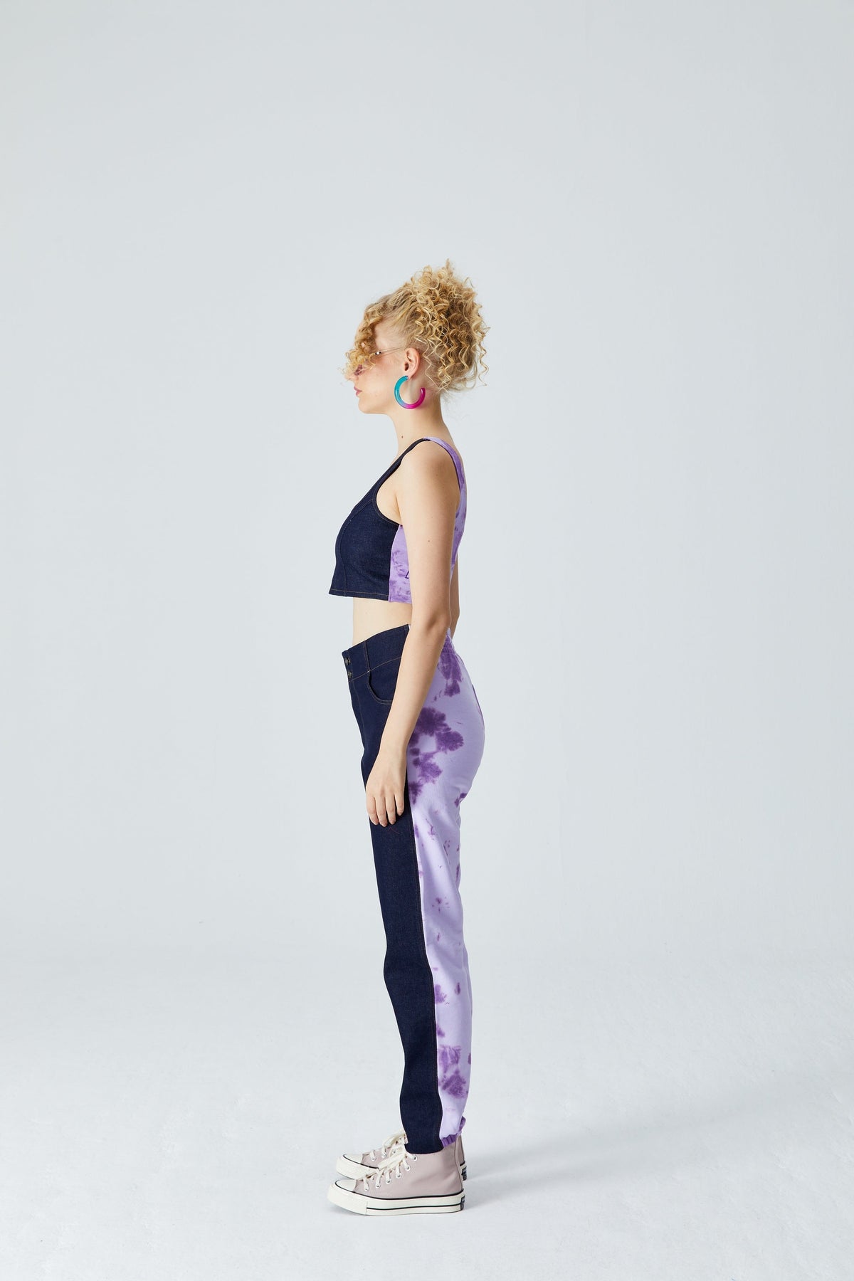 Denim Tank Top - Lacivert/Mor