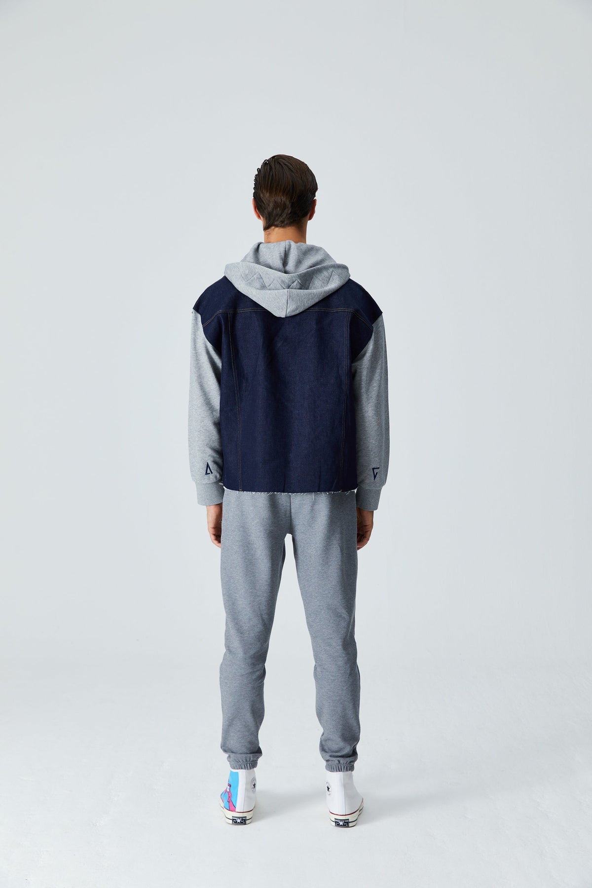 Denim Ceket - Gri/Lacivert