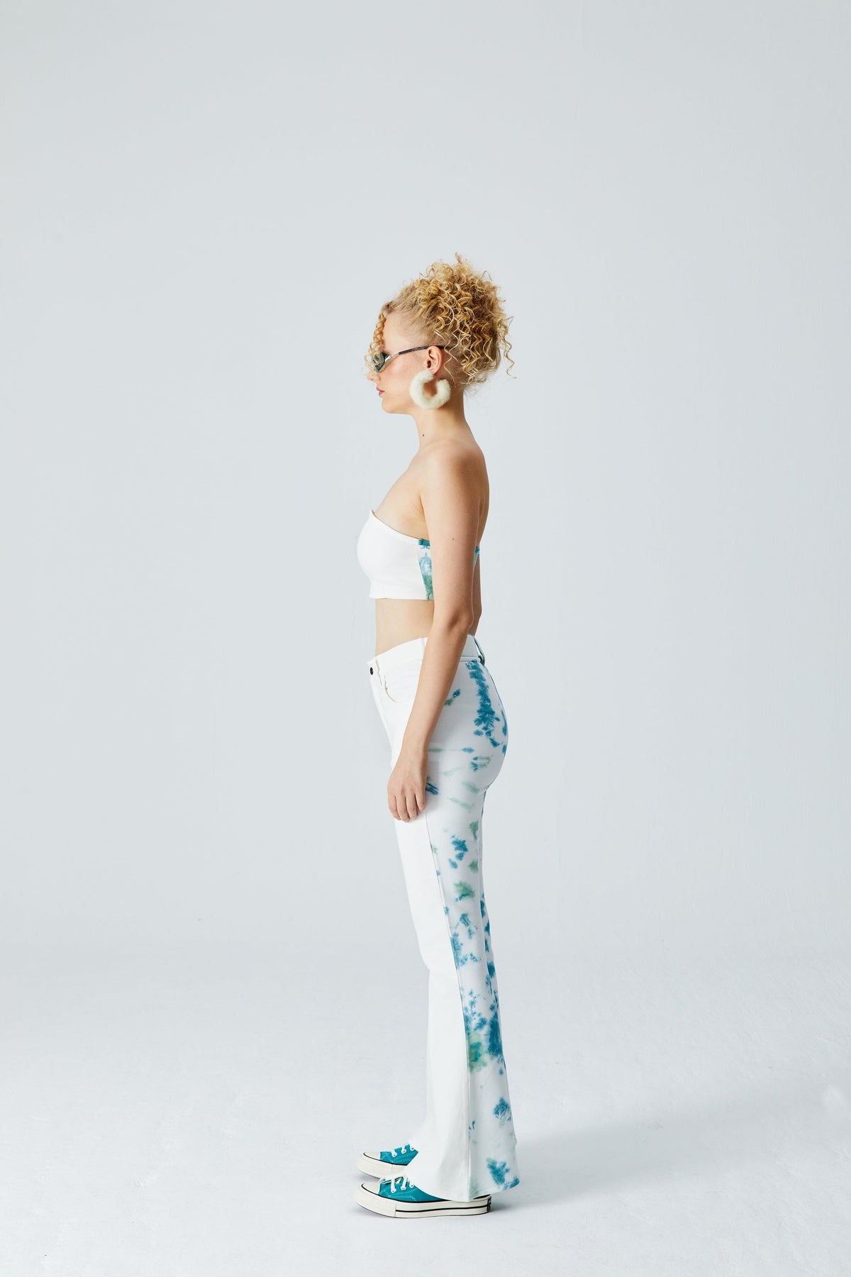 Denim Bralet - Beyaz/Yeşil