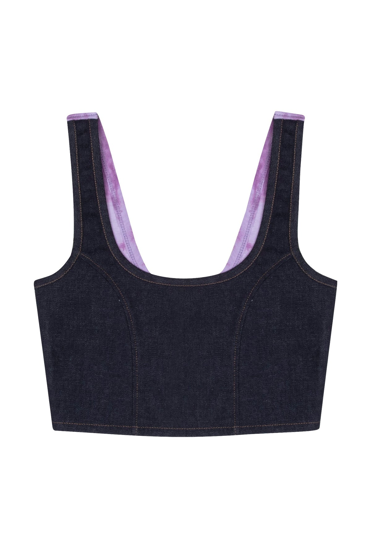 Denim Tank Top - Lacivert/Mor