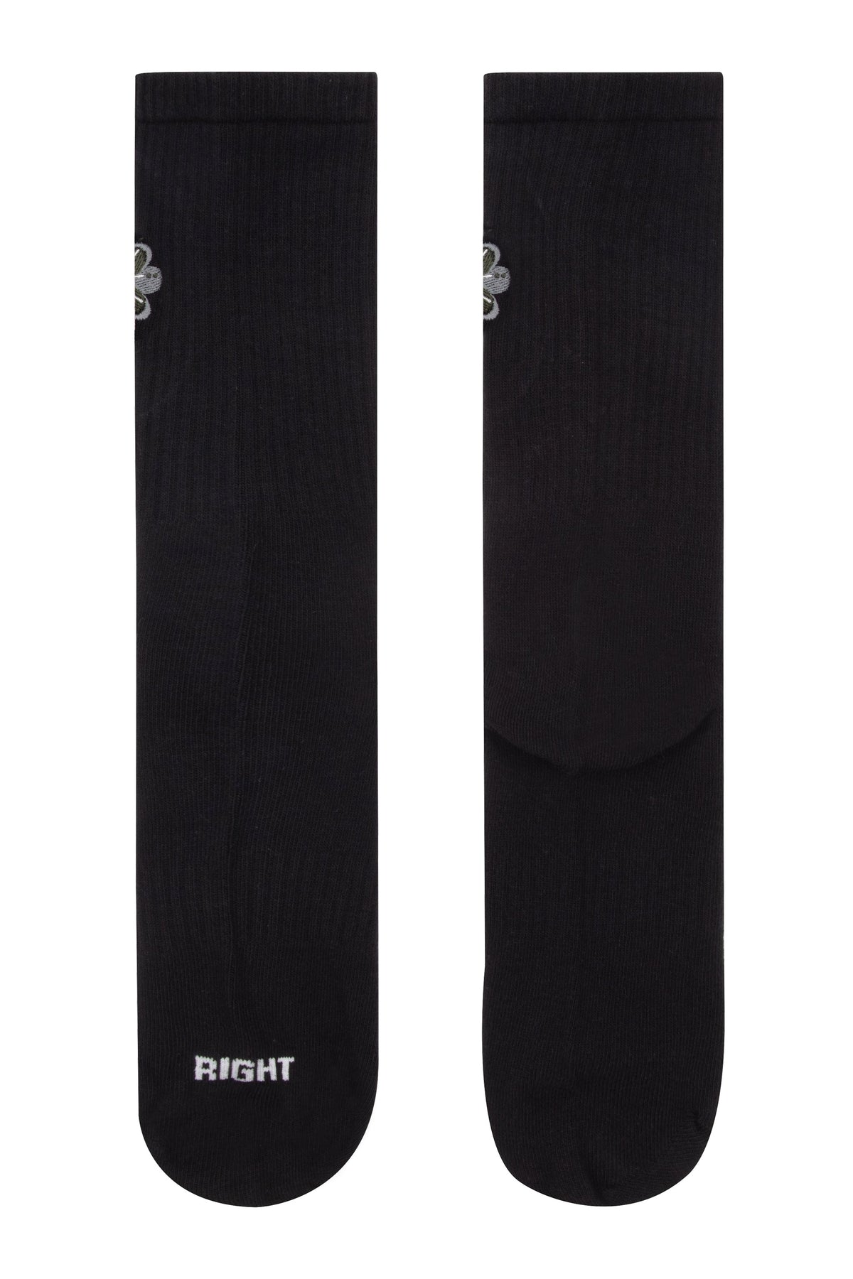 Gray Flower Çorap - Siyah