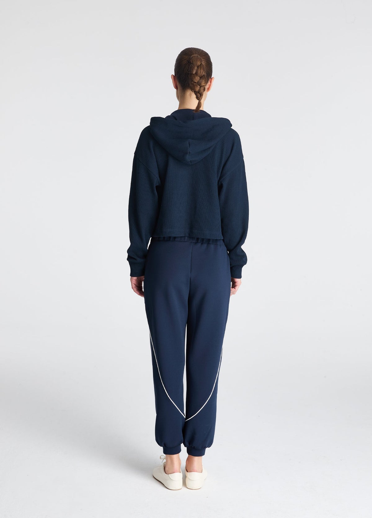 Waffle Dokulu Fermuarlı Sweatshirt