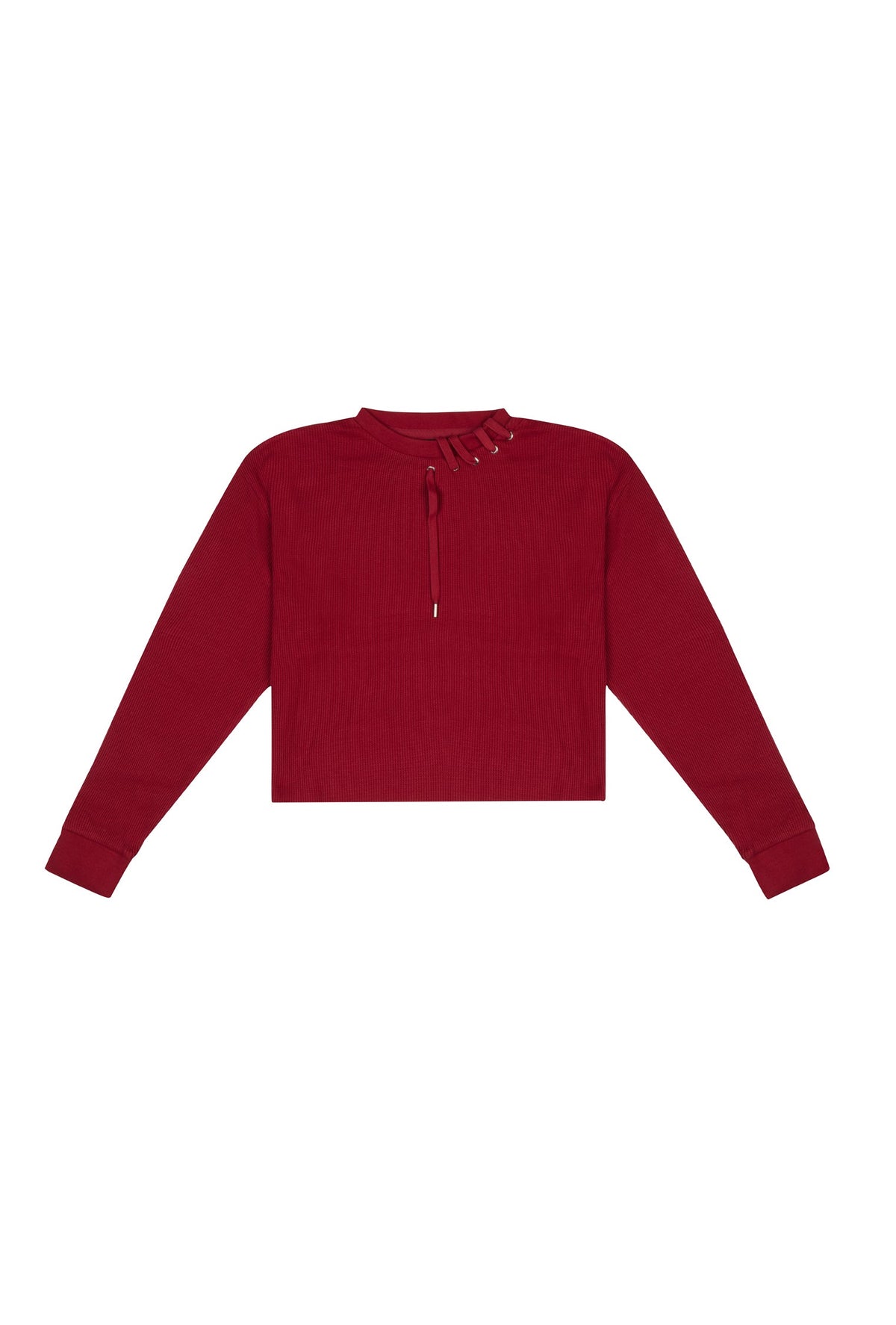 Waffle Sweatshirt - Kırmızı