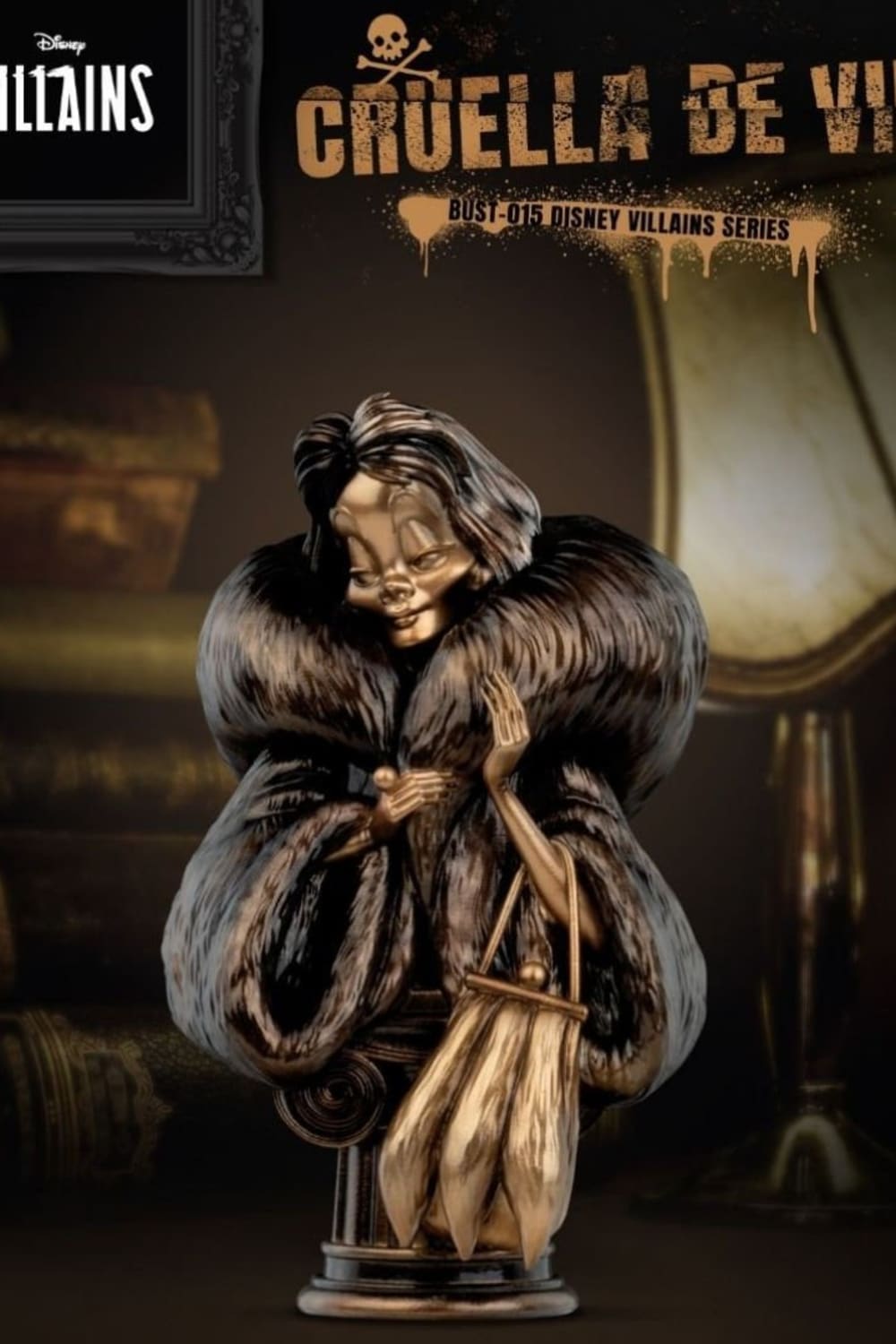 Beast Kingdom-Disney Villains Series Cruella De Vil Büst - 101 Dalmaçyalı-Büst-5-fleurdirect.live