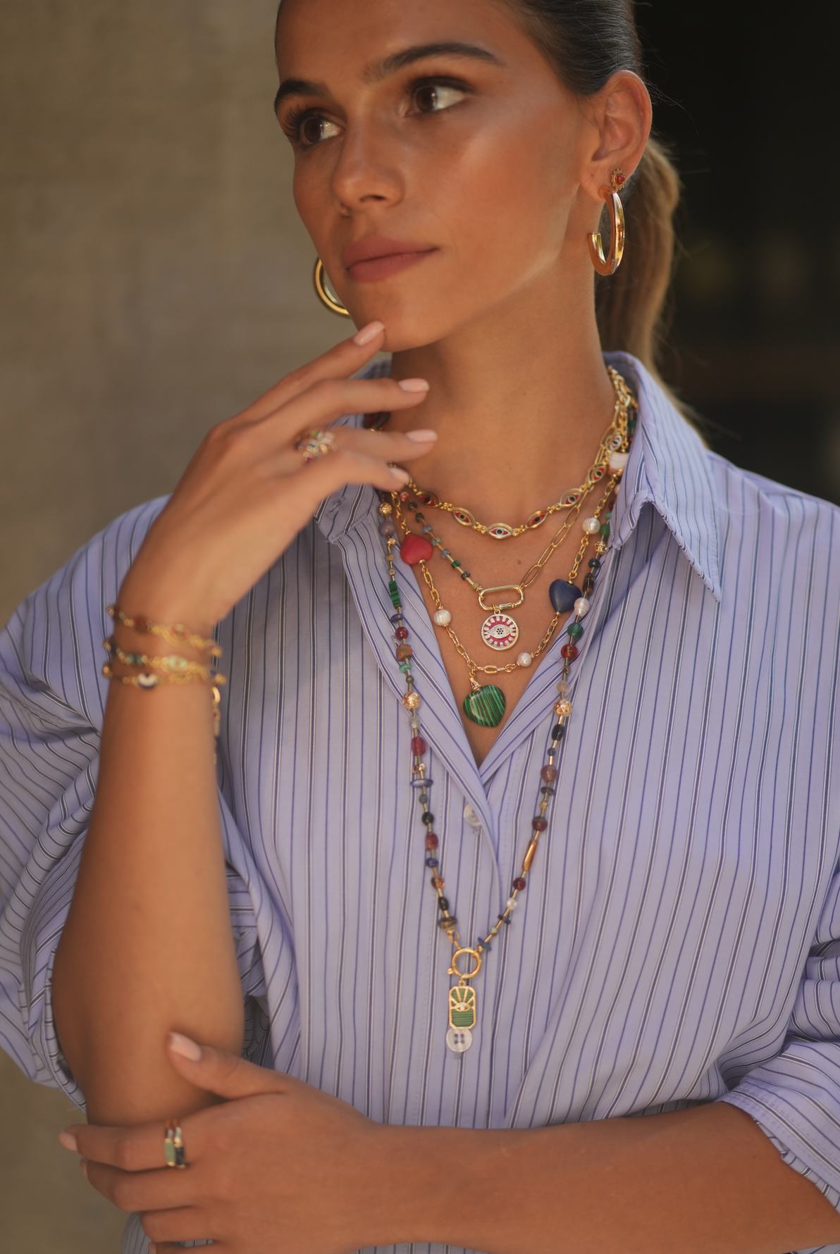 Berrin Özkan-Cleopatra Red Evil Eye Necklace-Kolye-2-fleurdirect.live