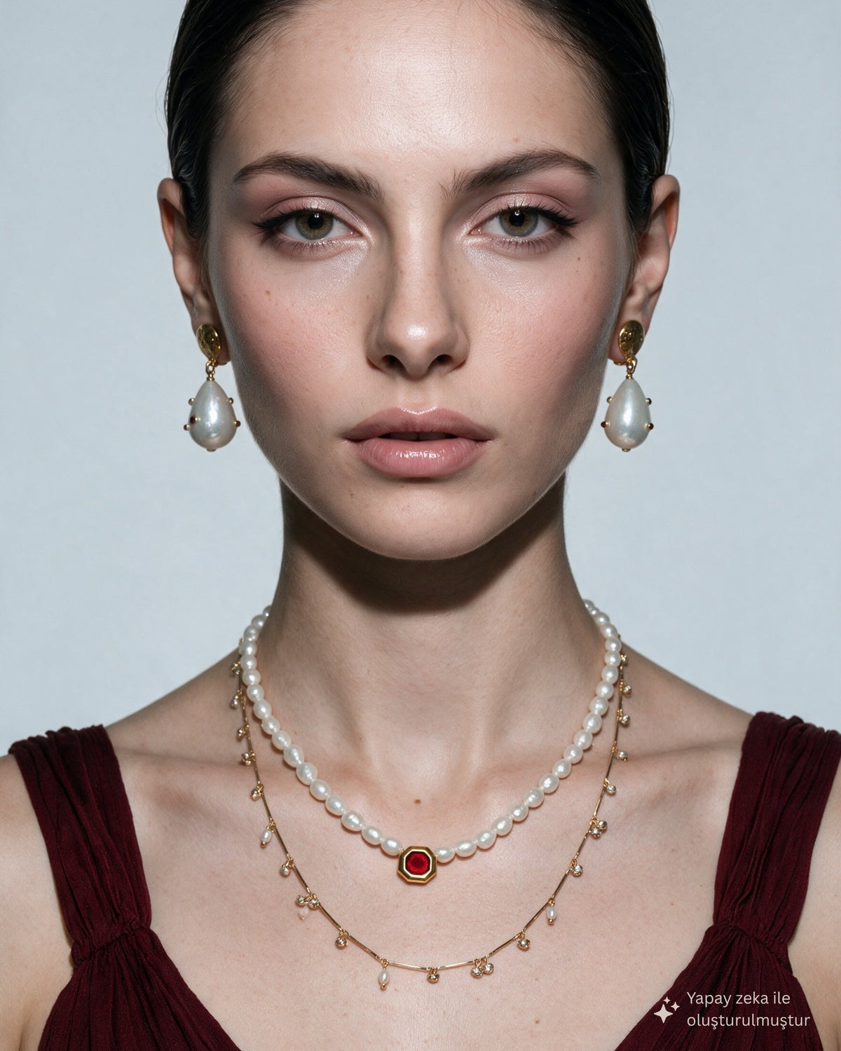 Colette Pearl Red Necklace