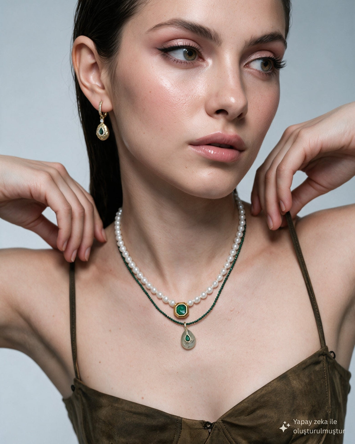 Colette Pearl Green Necklace
