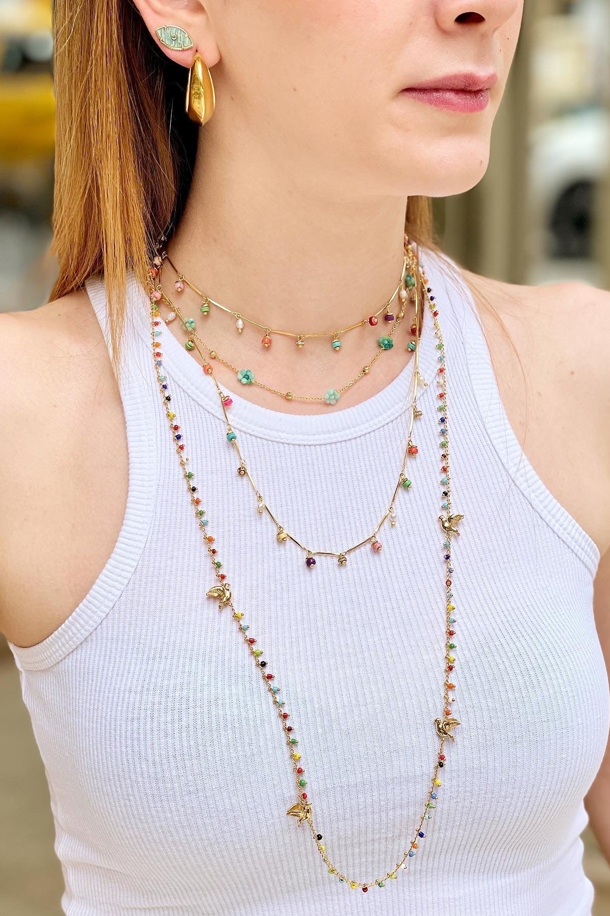 Berrin Özkan-Dancing Disco Rainbow Sparkle Long Necklace-Kolye-2-fleurdirect.live