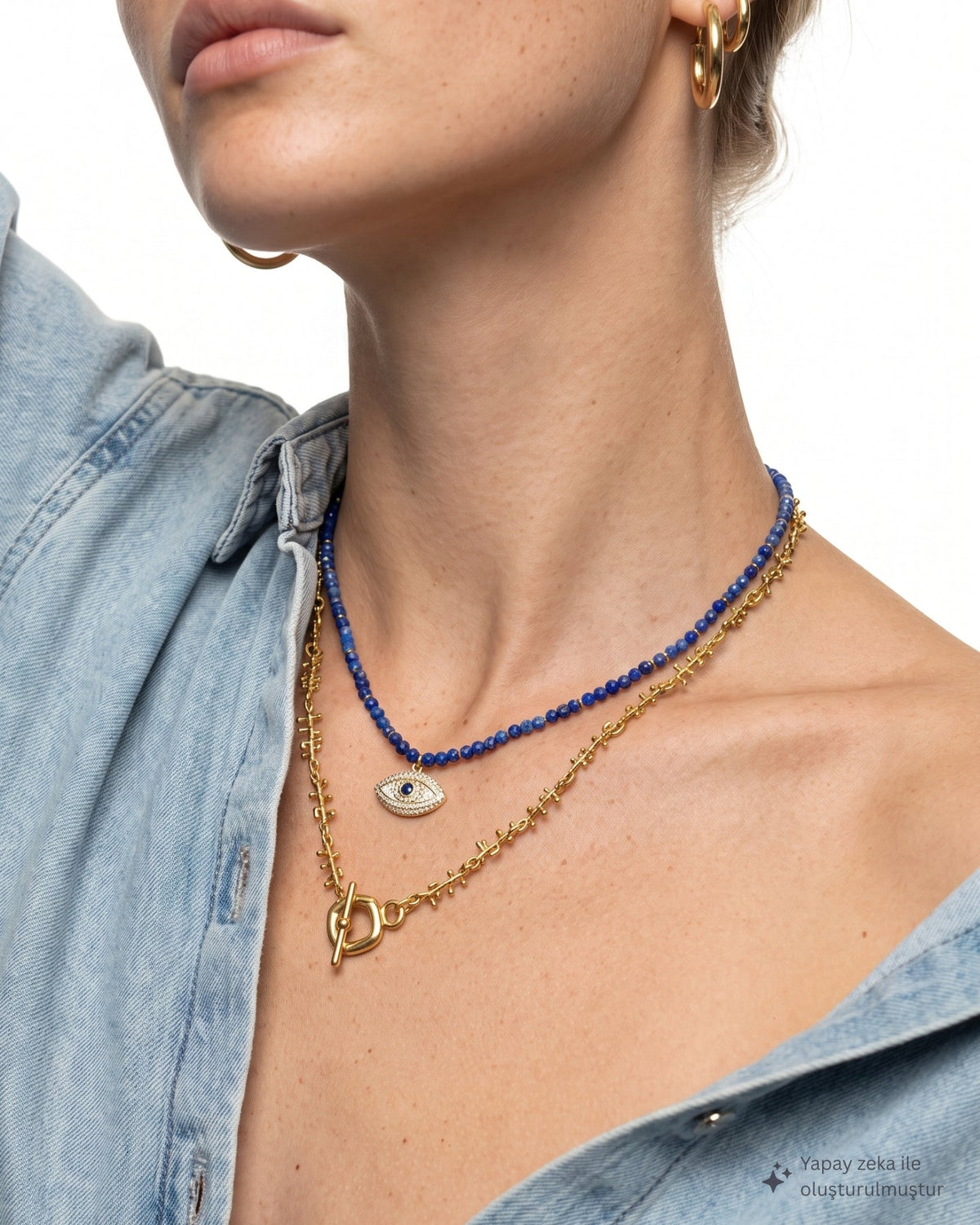 Lapis Gaze Evil Eye Necklace