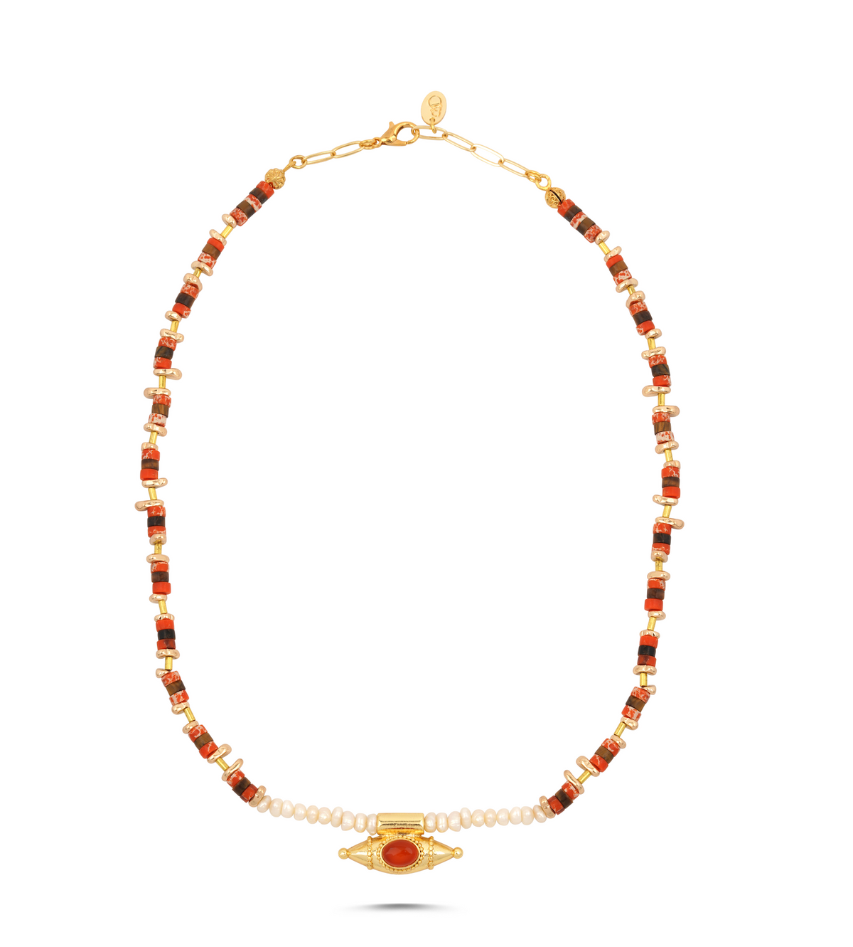 Mystic Eye Orange Pearl Necklace