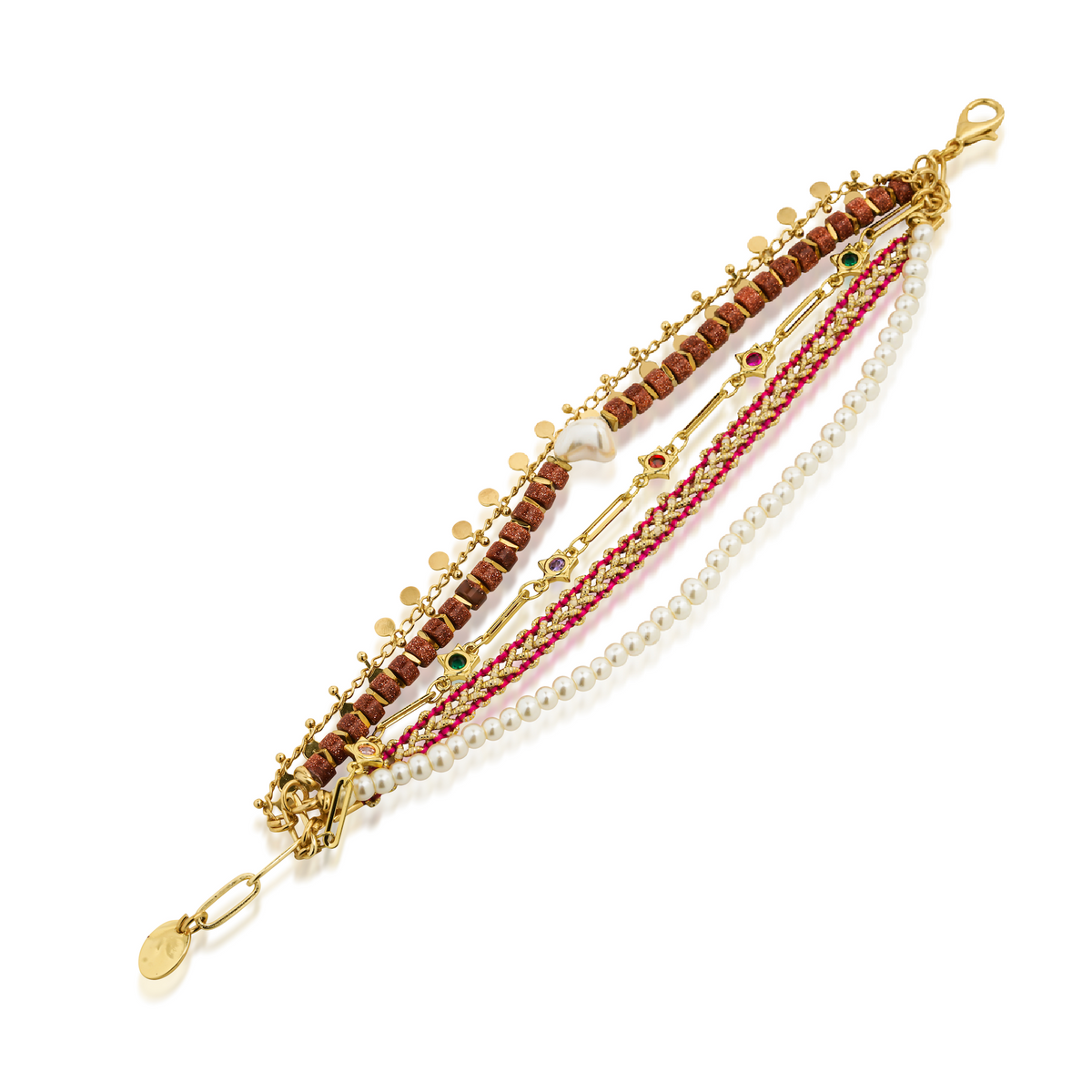 Berrin özkan-Urban Layers Pink Bracelet-Bracelet-1-fleurdirect.live