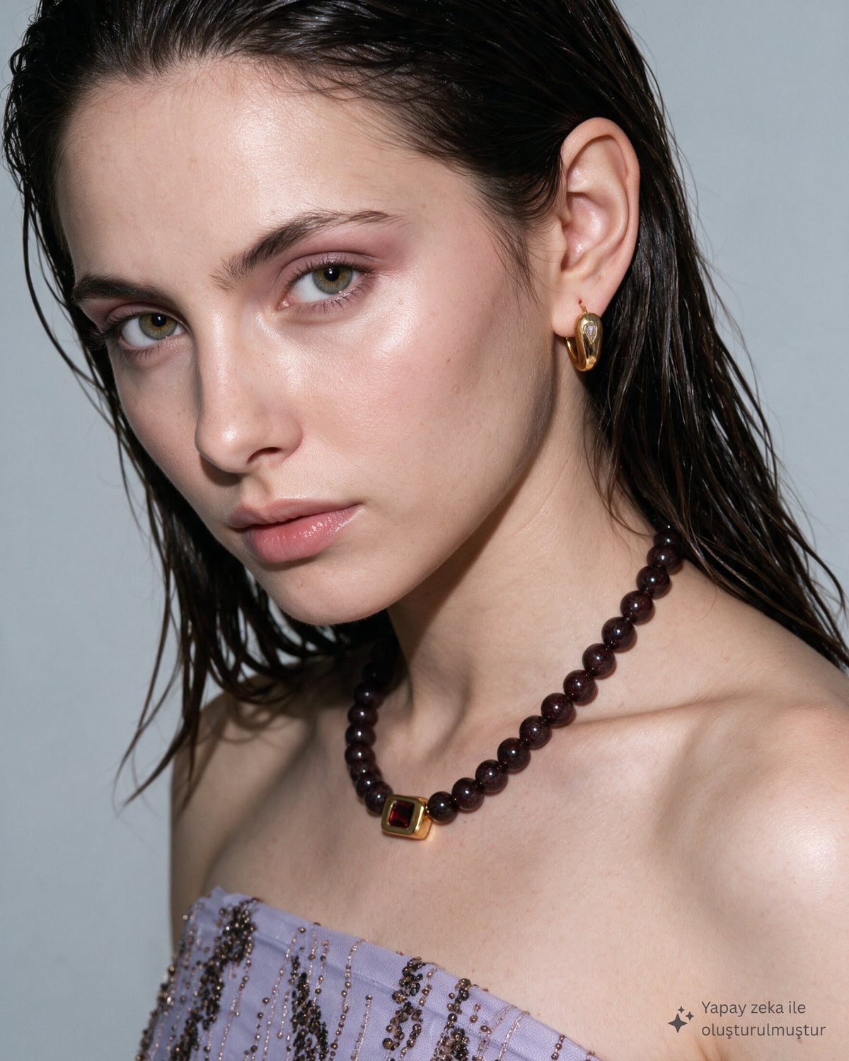 Vivienne Garnet & Red Crystal Necklace