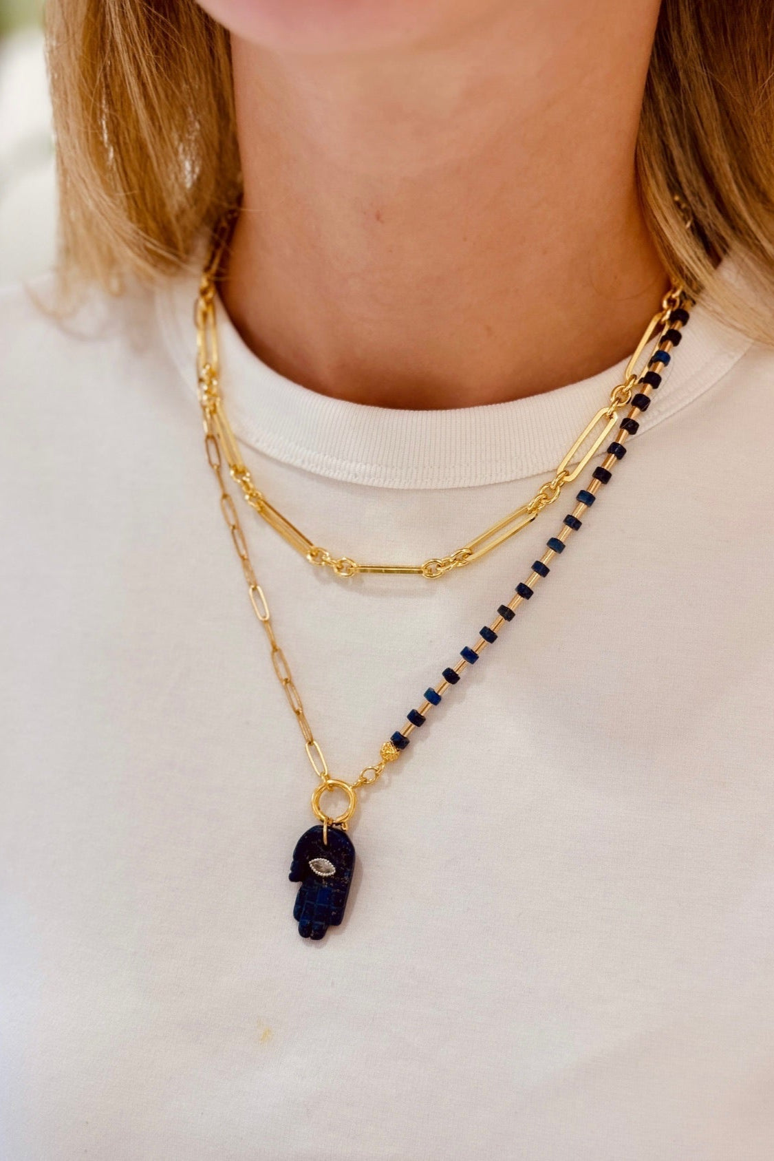 Berrin Özkan-Your Side Lapis Hamsa Necklace-Kolye-2-fleurdirect.live