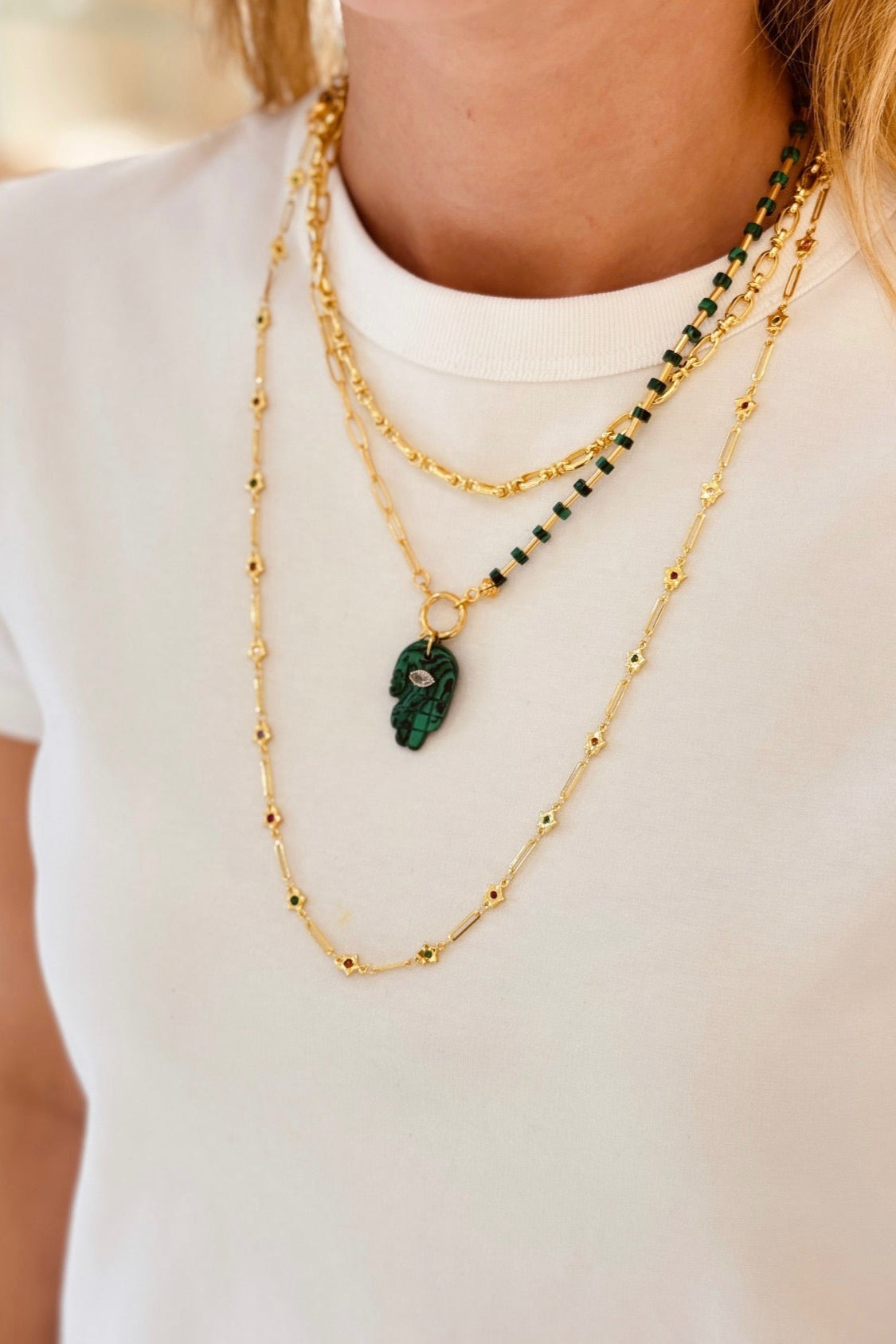 Berrin Özkan-Your Side Malachite Hamsa Necklace-Kolye-2-fleurdirect.live