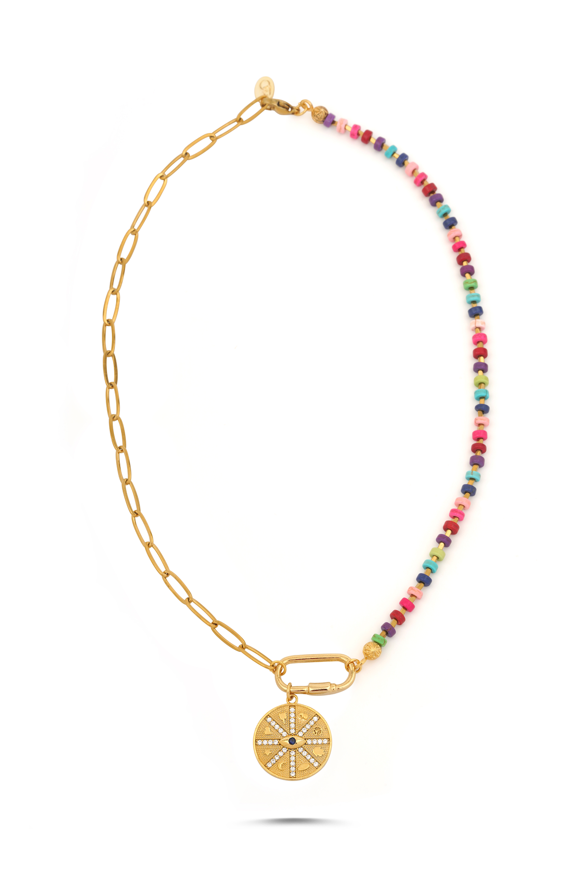 Berrin Özkan-Your Side Rainbow Evil Eye Necklace-Kolye-1-fleurdirect.live