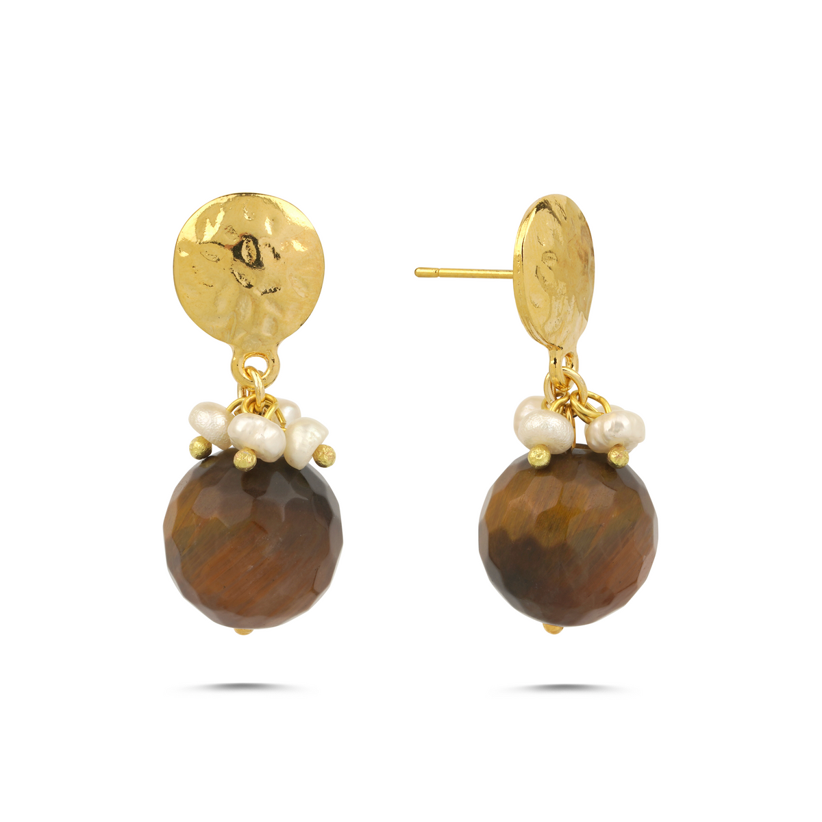 Berrin özkan-Bonbon Tiger Eye Pearl Earrings-Earring-1-fleurdirect.live